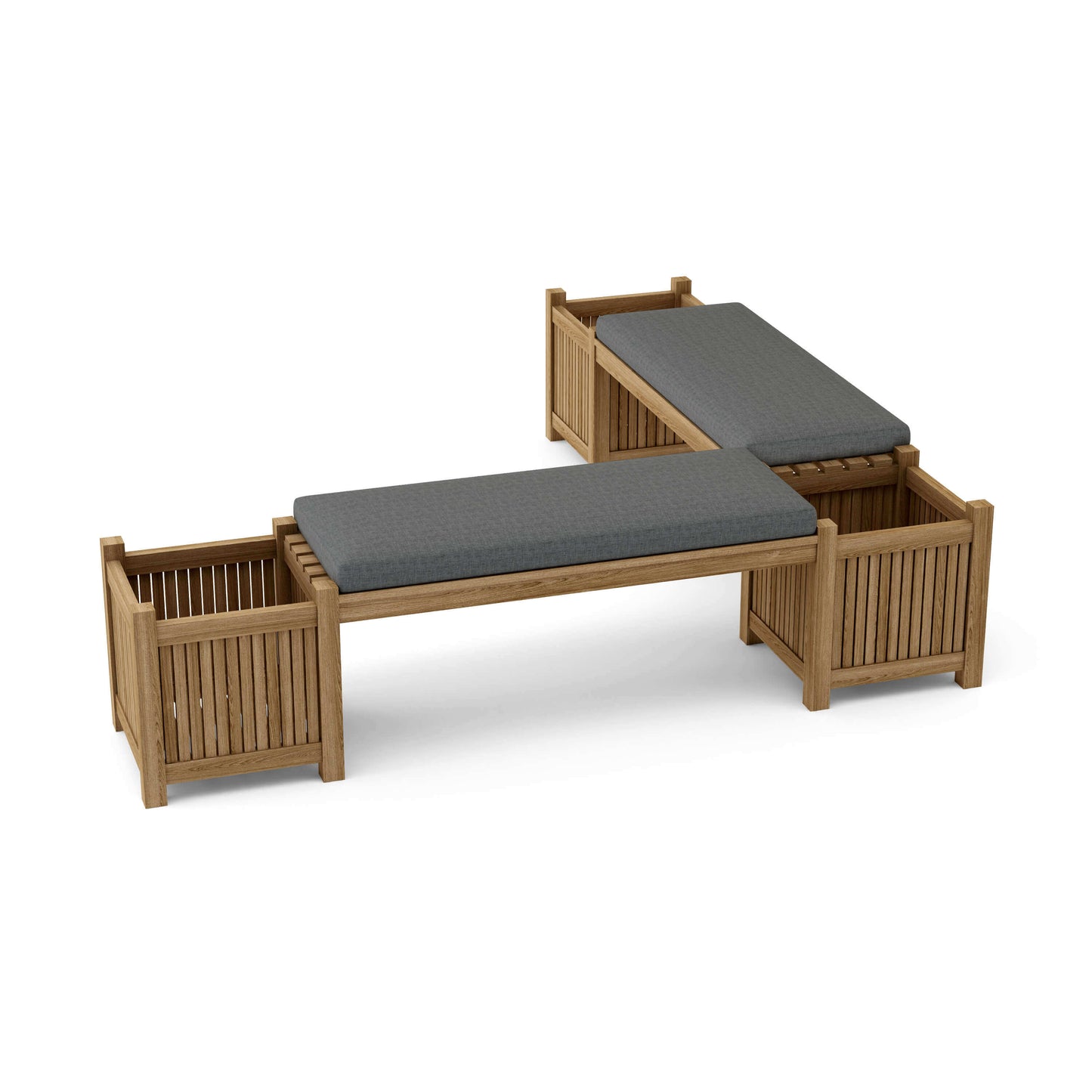 Anderson Teak Outdoor Planter Bench includes 2 benches and 3 planter boxes