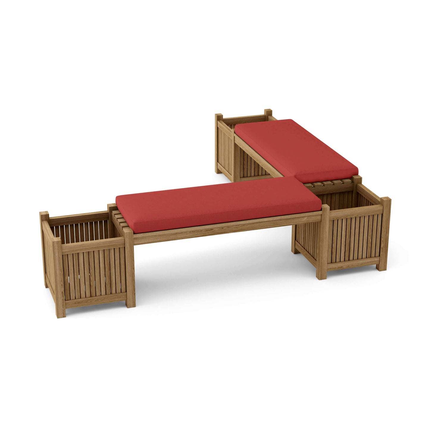 Anderson Teak Outdoor Planter Bench includes 2 benches and 3 planter boxes