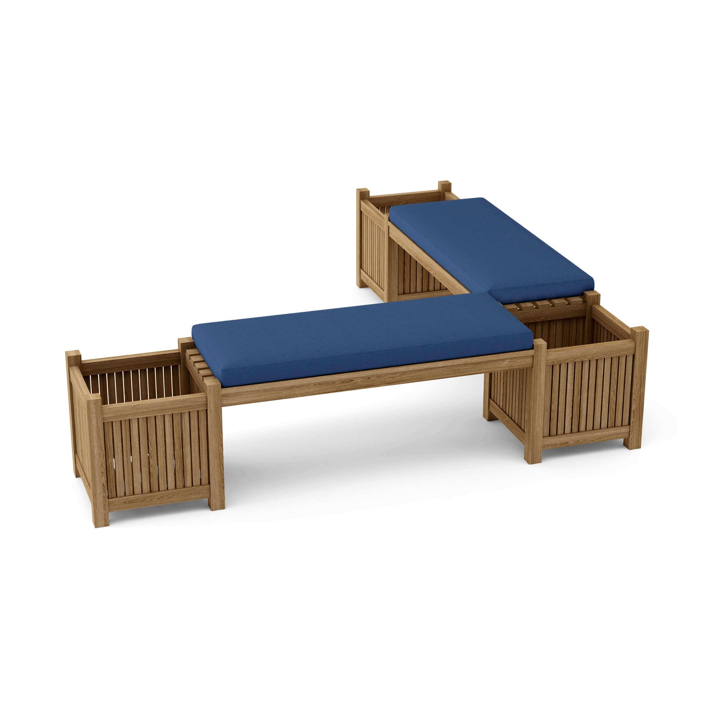 Anderson Teak Outdoor Planter Bench includes 2 benches and 3 planter boxes
