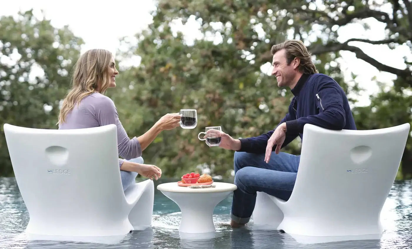 This set includes two Autograph Chairs and a matching Autograph Standard Side Table, crafted to transform your outdoor space into a sophisticated retreat.