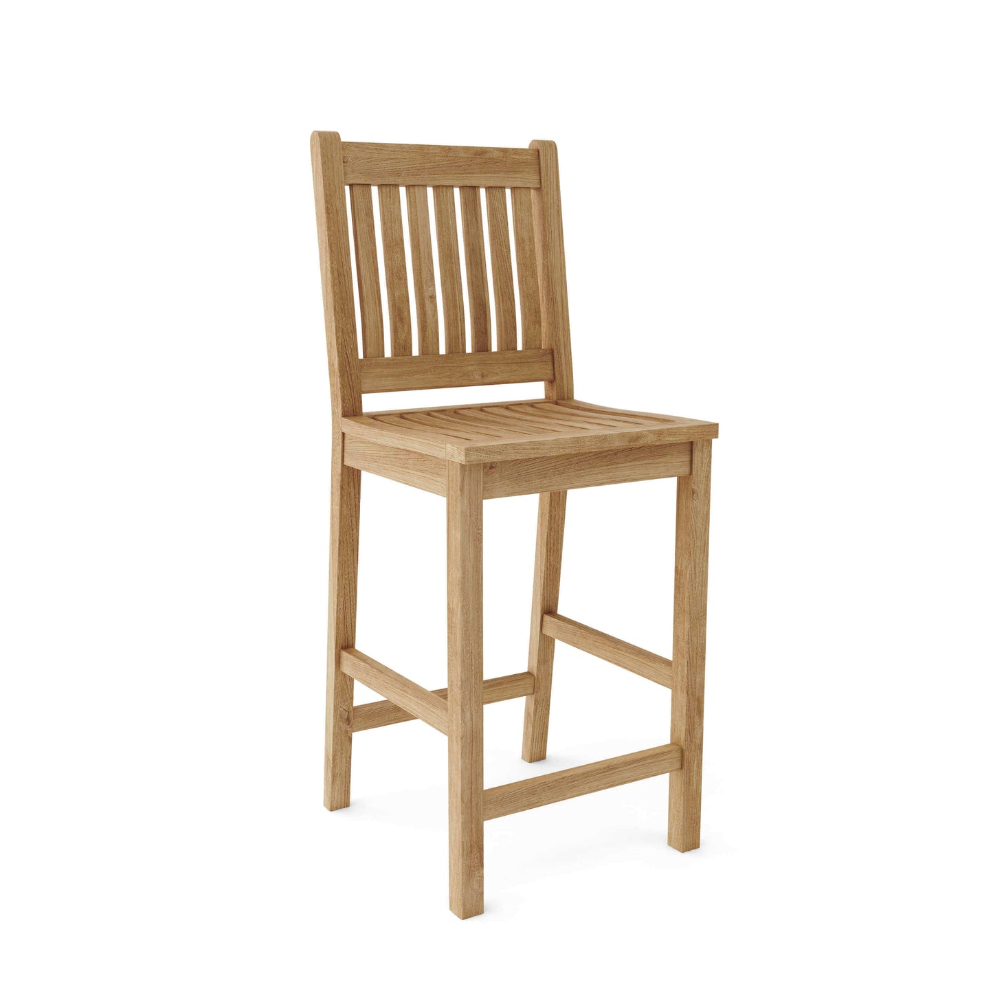 Anderson Teak outdoor wooden bar chairs with Sunbrella cushion options available