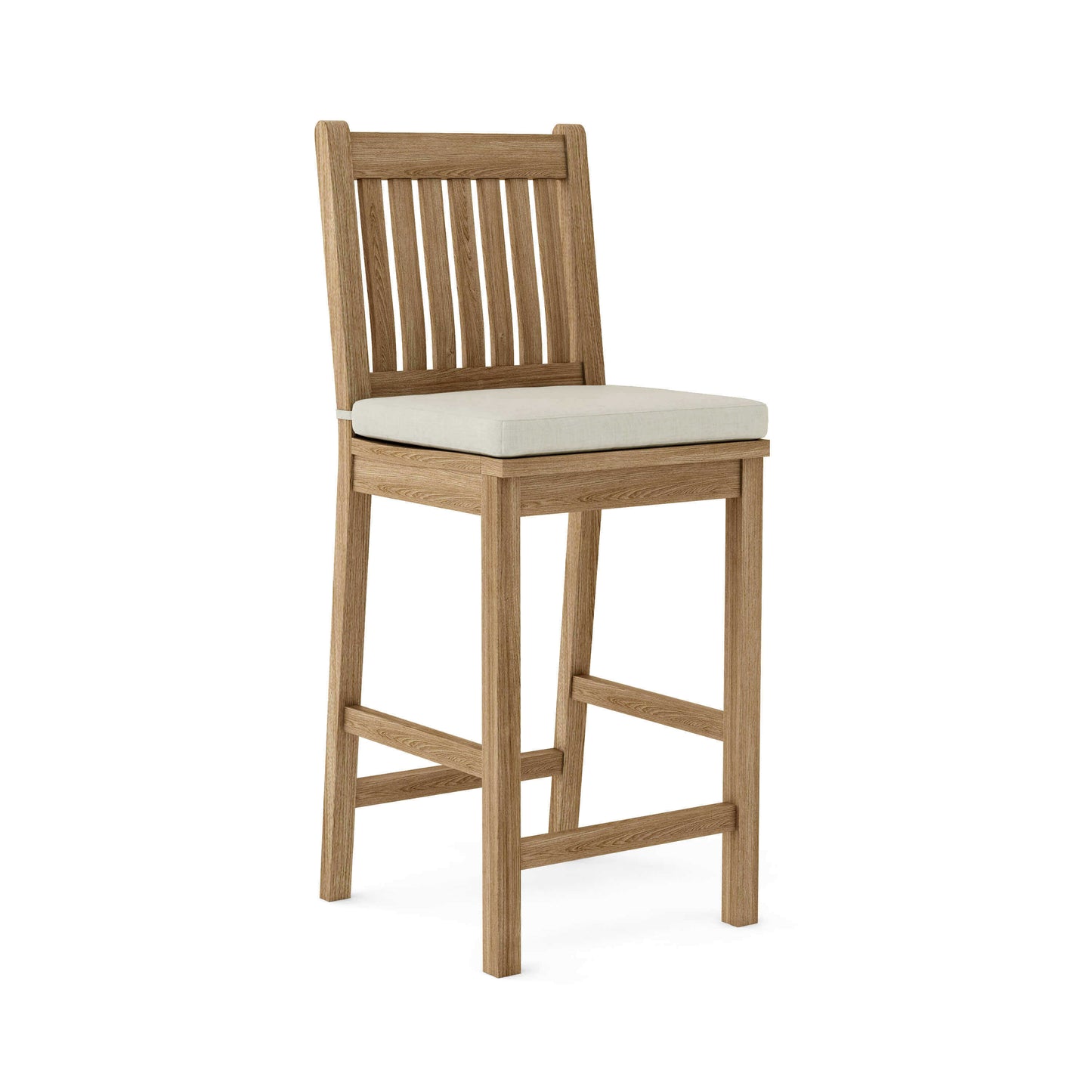 Anderson Teak outdoor wooden bar chairs with Sunbrella cushion options available