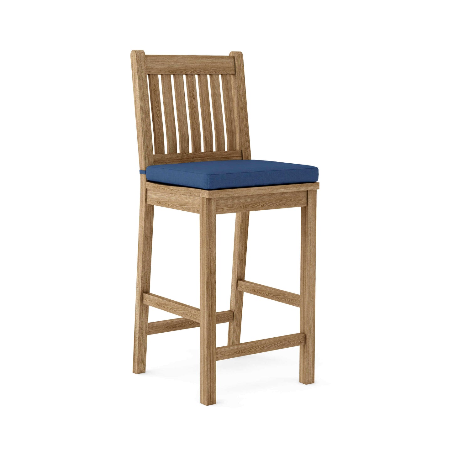 Anderson Teak outdoor wooden bar chairs with Sunbrella cushion options available