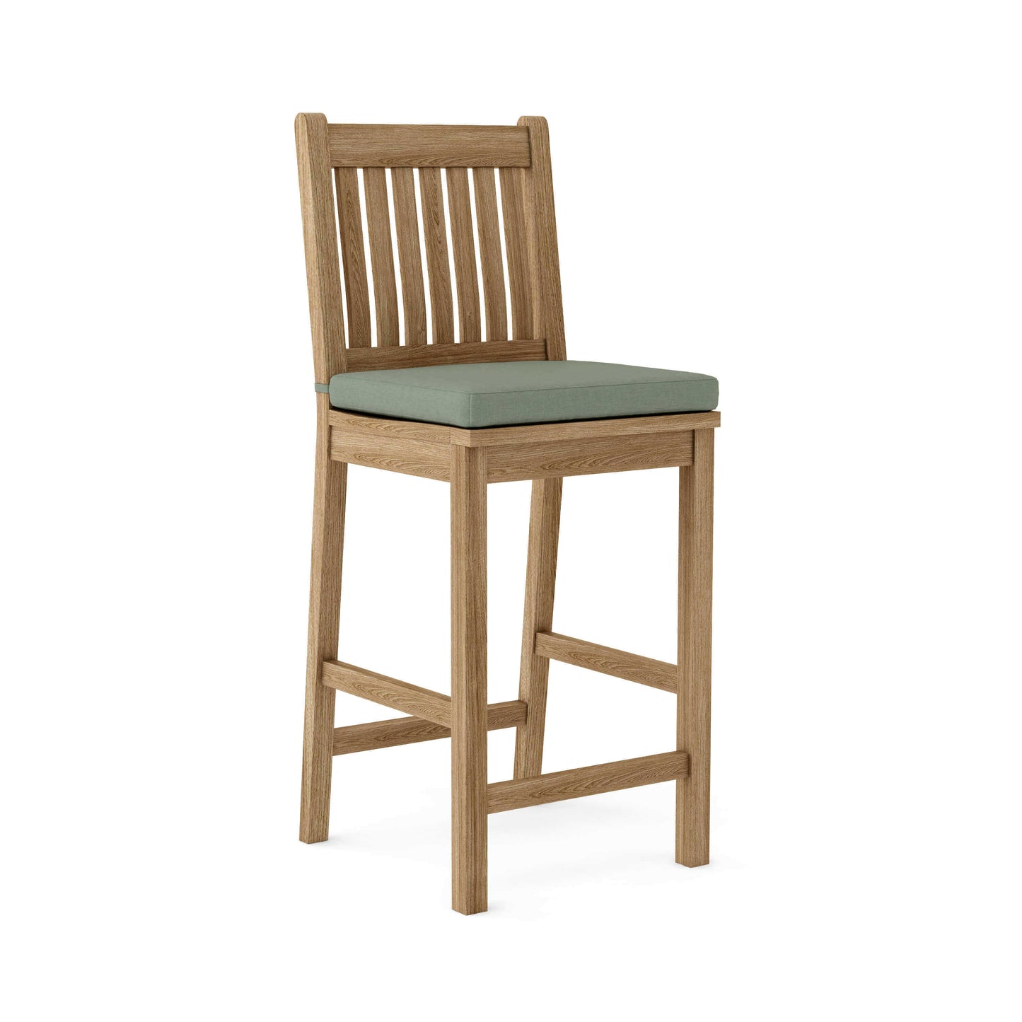Anderson Teak outdoor wooden bar chairs with Sunbrella cushion options available