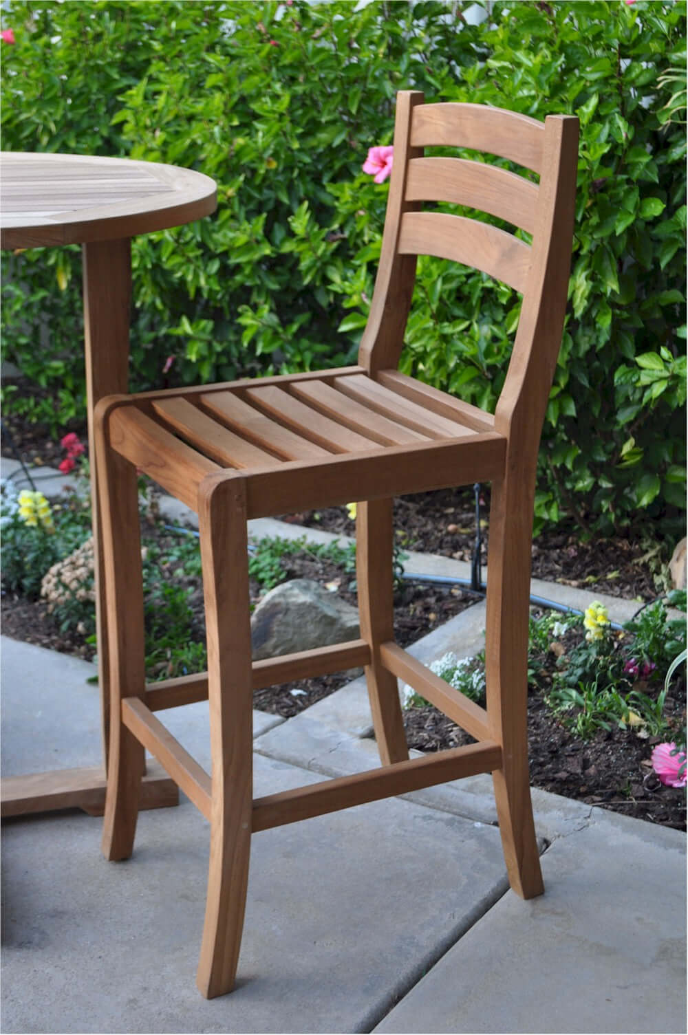 Anderson Teak outdoor bar chair made from durable teak wood construction