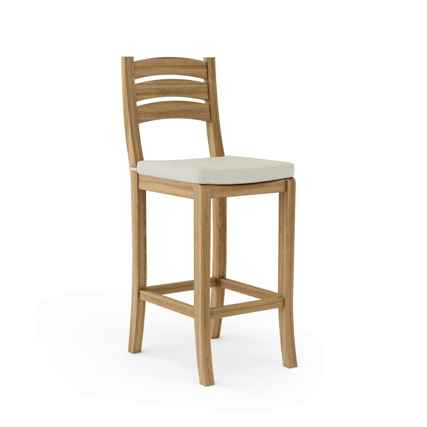 Anderson Teak outdoor bar chair made from durable teak wood construction