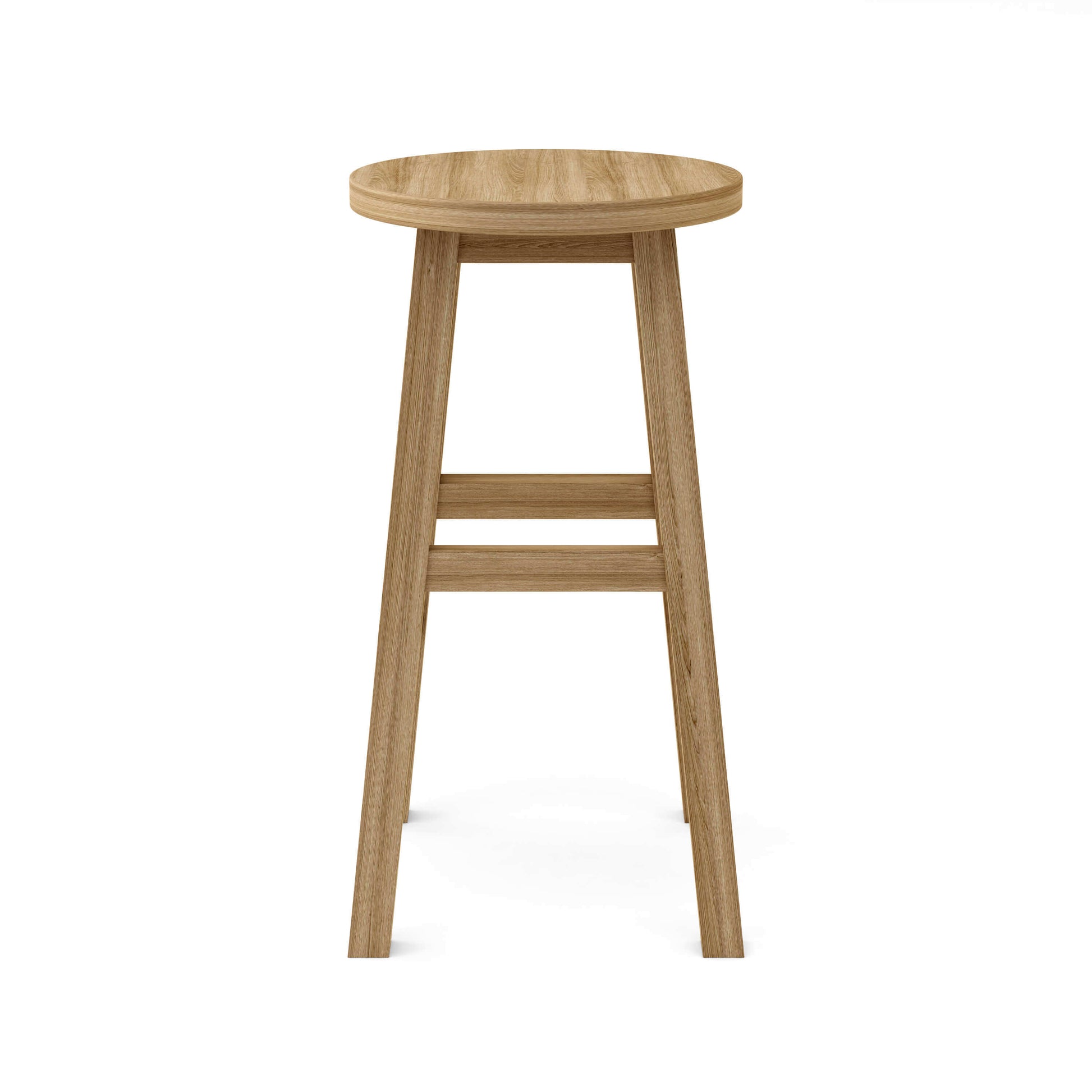 Anderson Teak Round Outdoor Bar Stool constructed from high-quality, weather-resistant teak wood
