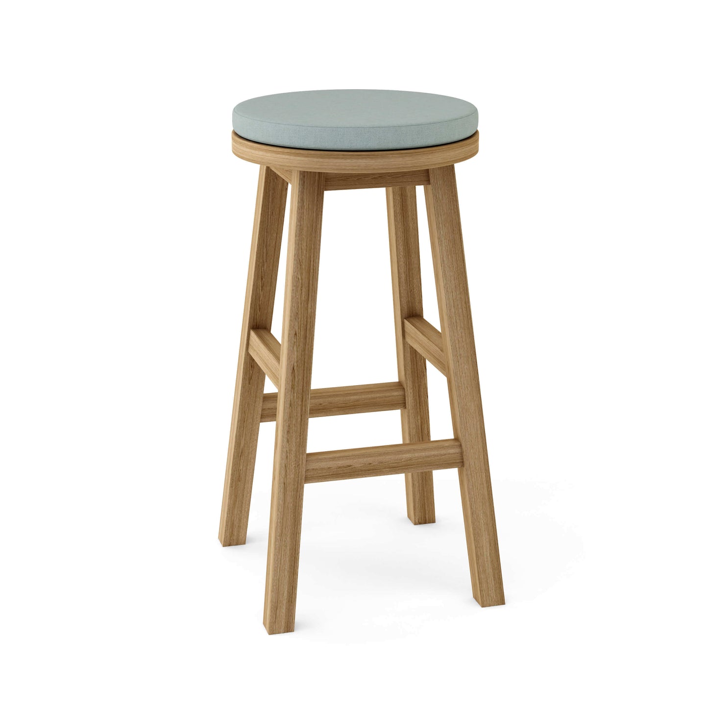 Anderson Teak Round Outdoor Bar Stool constructed from high-quality, weather-resistant teak wood
