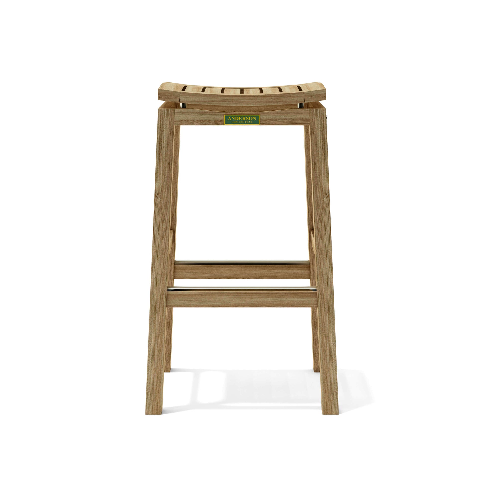 Teak wood backless outdoor bar stools