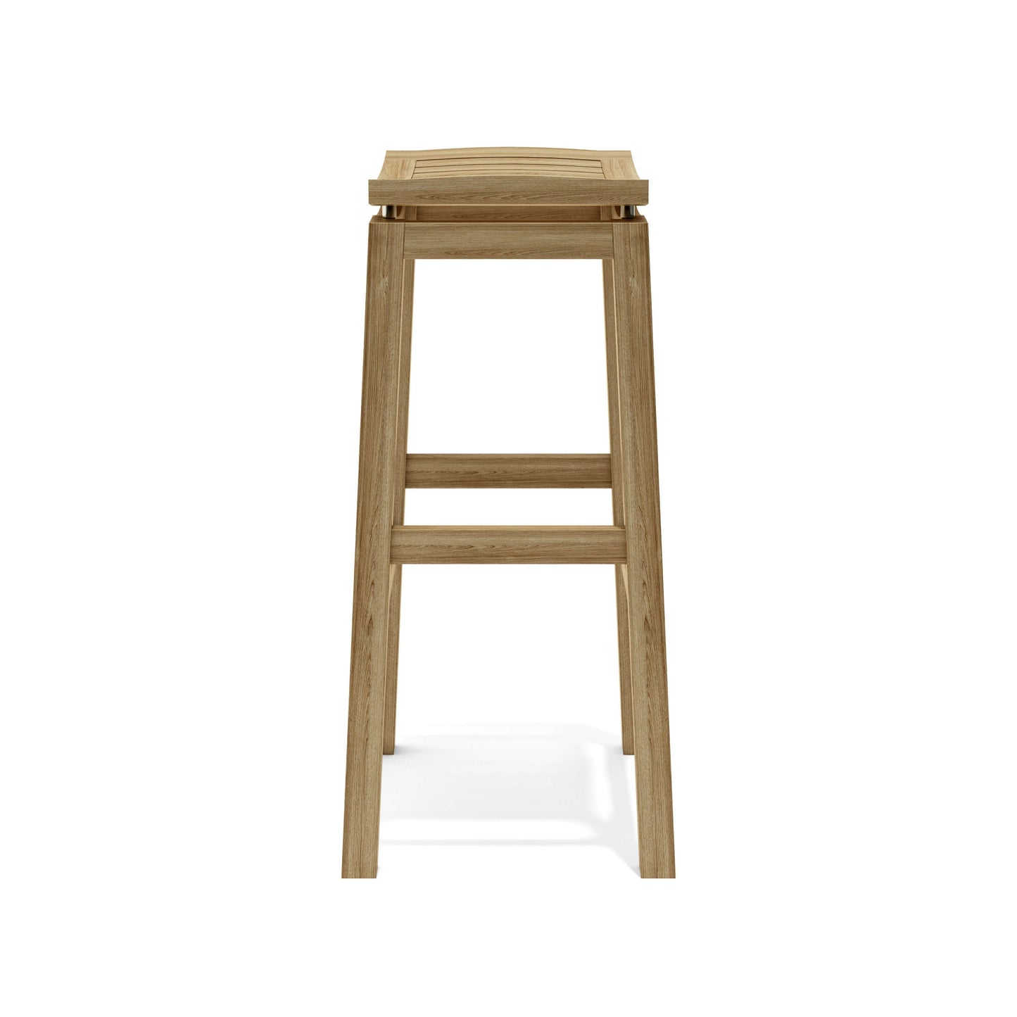 Teak wood backless outdoor bar stools