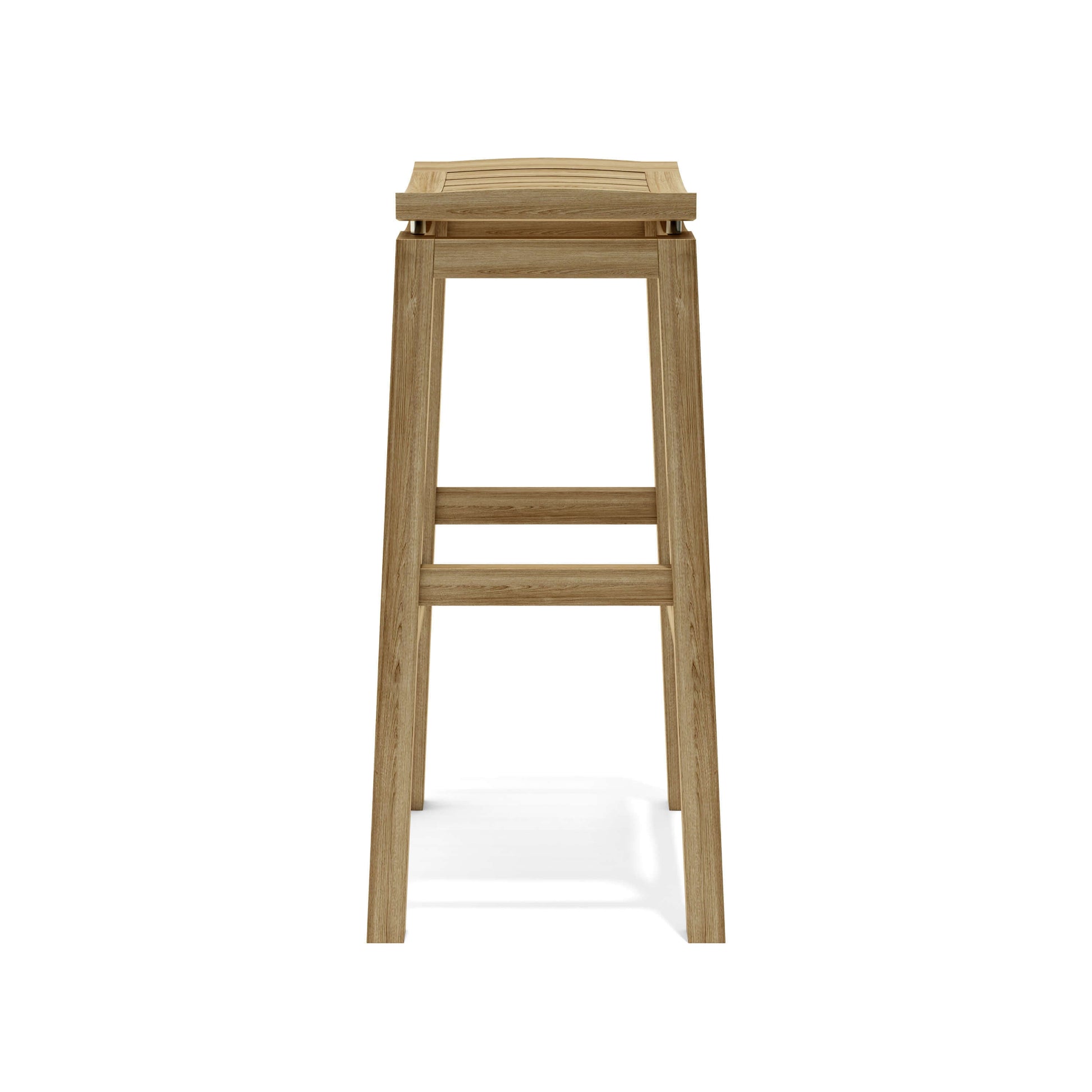 Teak wood backless outdoor bar stools