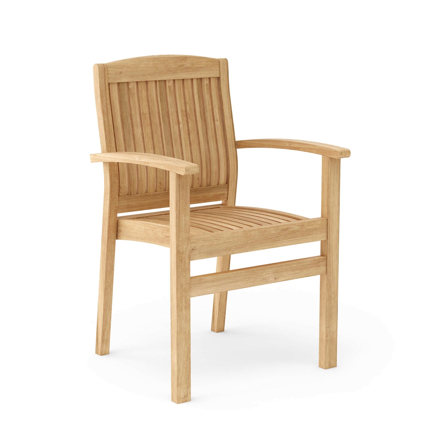 Teak wood stacking patio chairs