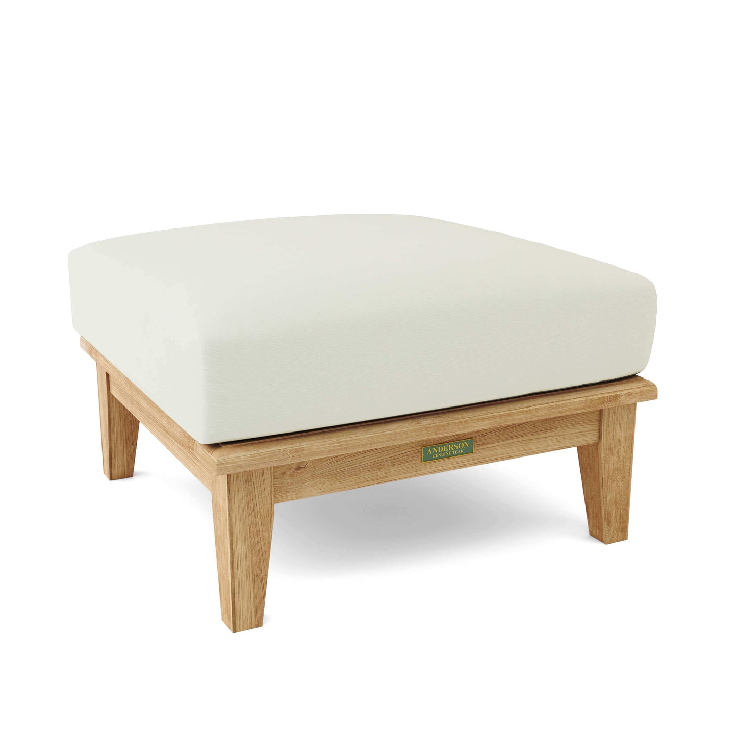 Anderson Teak Outdoor Ottoman made from all-weather teak wood