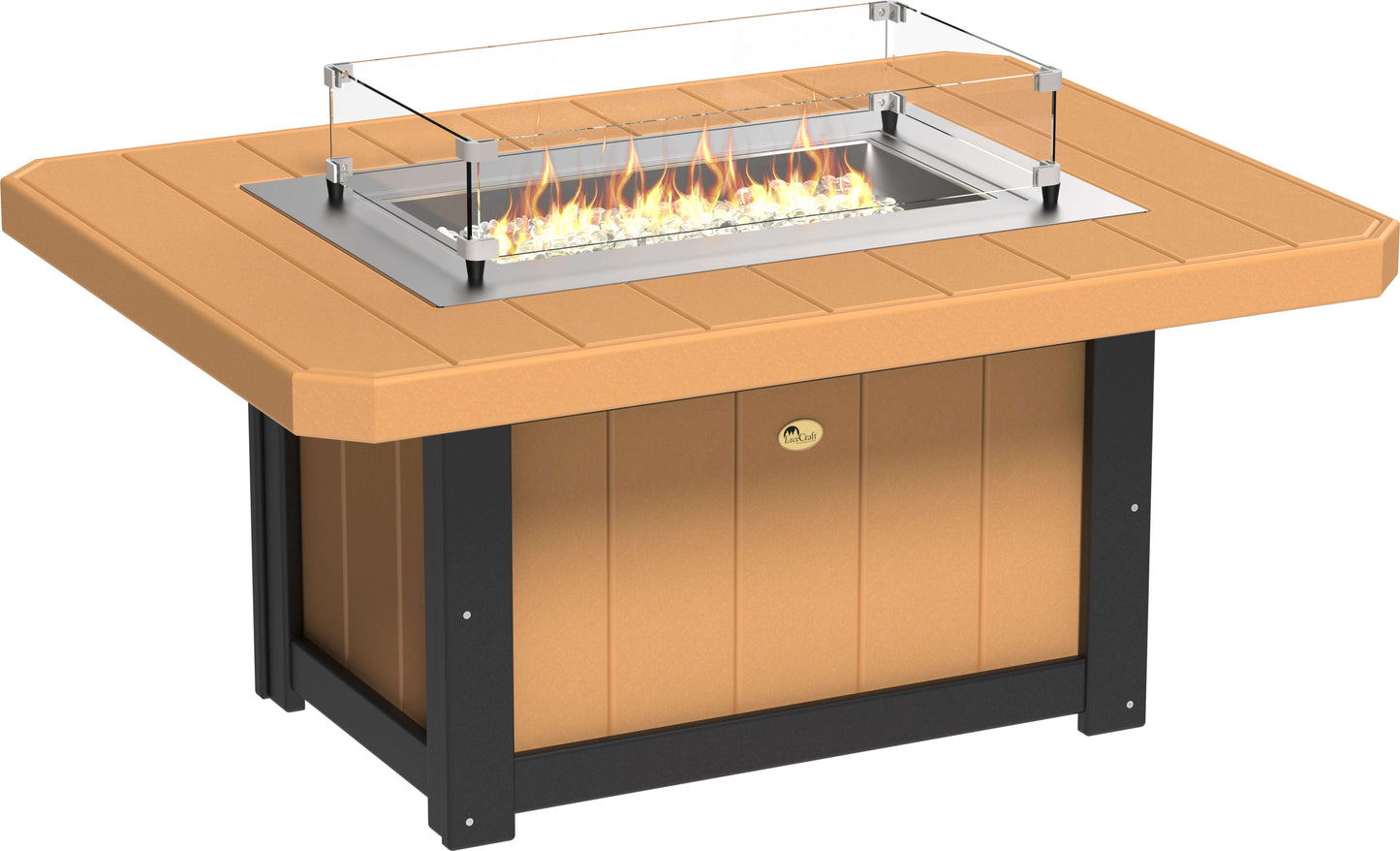 51" Rectangular Gas Propane Fire Pit Table that is easy to light and includes natural gas conversion kit