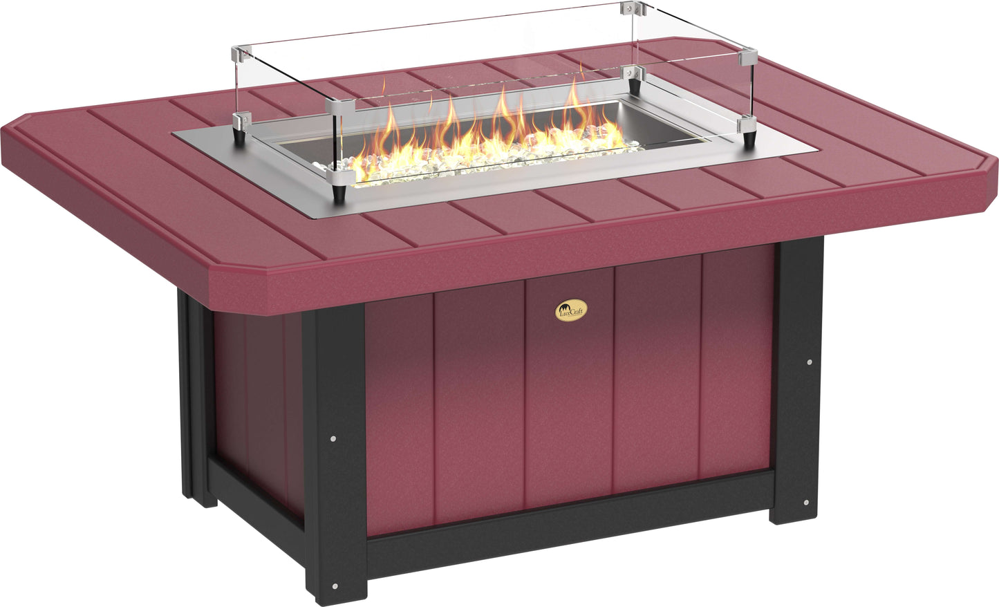51" Rectangular Gas Propane Fire Pit Table that is easy to light and includes natural gas conversion kit