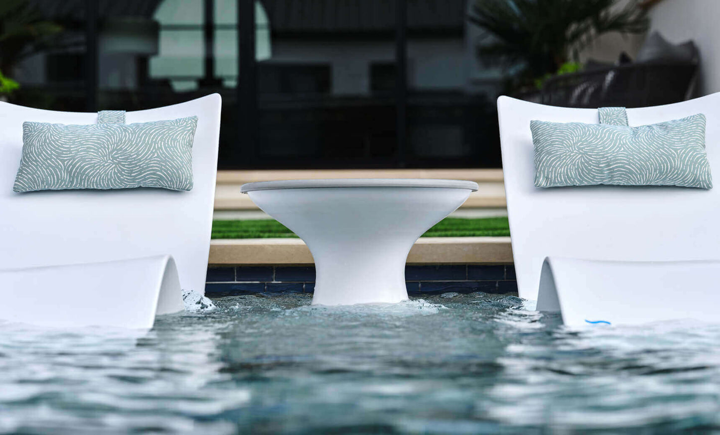 Ledge Lounger Autograph Chaise is designed for use on your pool’s tanning ledge, baja shelf, or sun shelf with water depths of 0-9 inches, this chaise blends architectural elegance with cutting-edge ergonomics, offering best-in-class lumbar, head, and nec