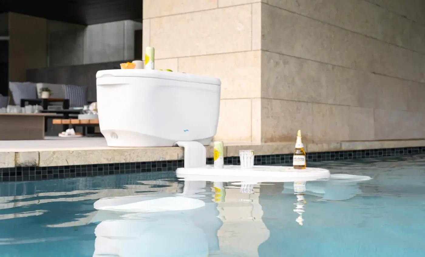 Perfect for pool ledges with water depths up to 9 inches or placed on the coping, this all-in-one bar sets up in minutes, bringing convenience and flair to any gathering.