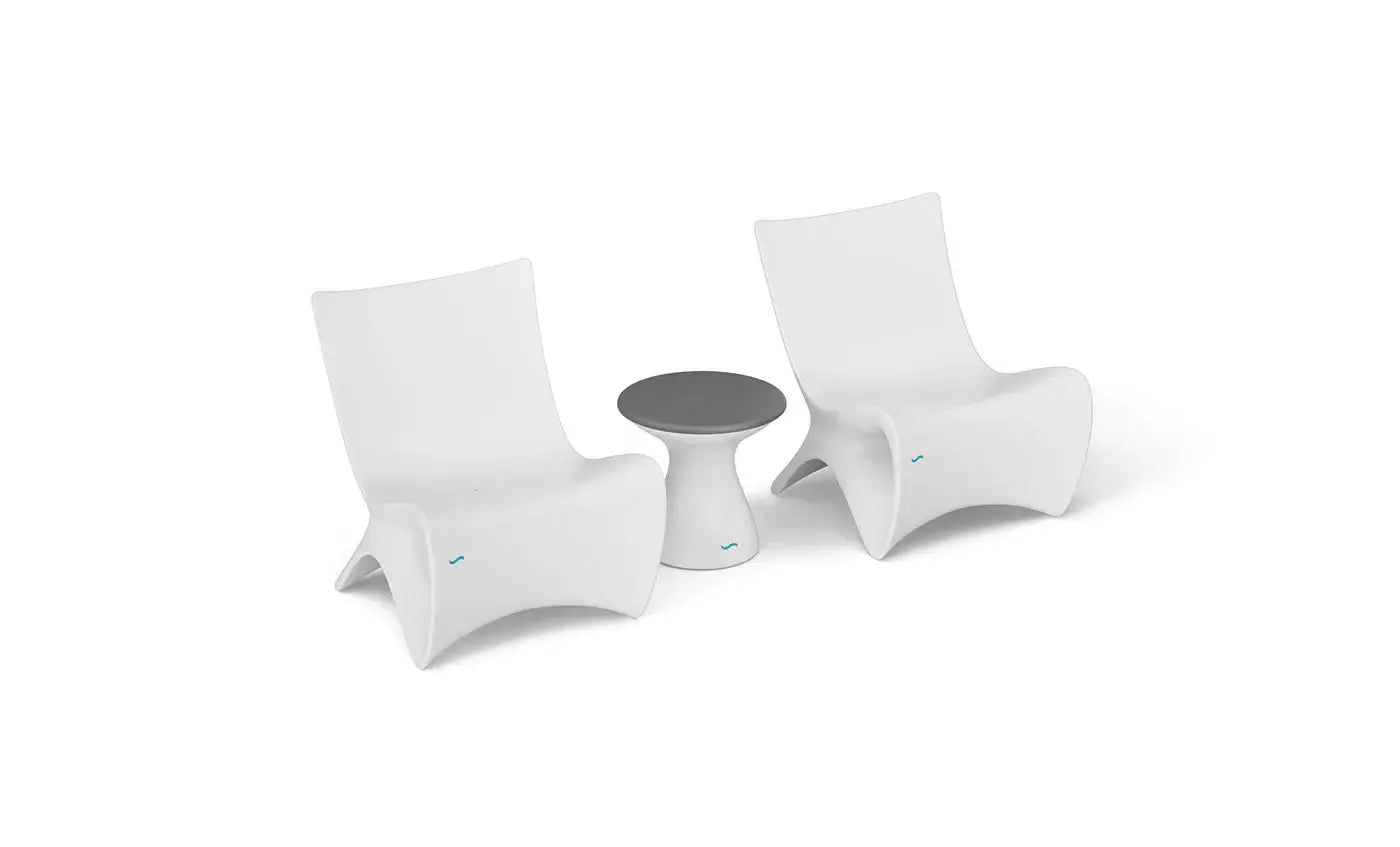 This set includes two Autograph Chairs and a matching Autograph Standard Side Table, crafted to transform your outdoor space into a sophisticated retreat.