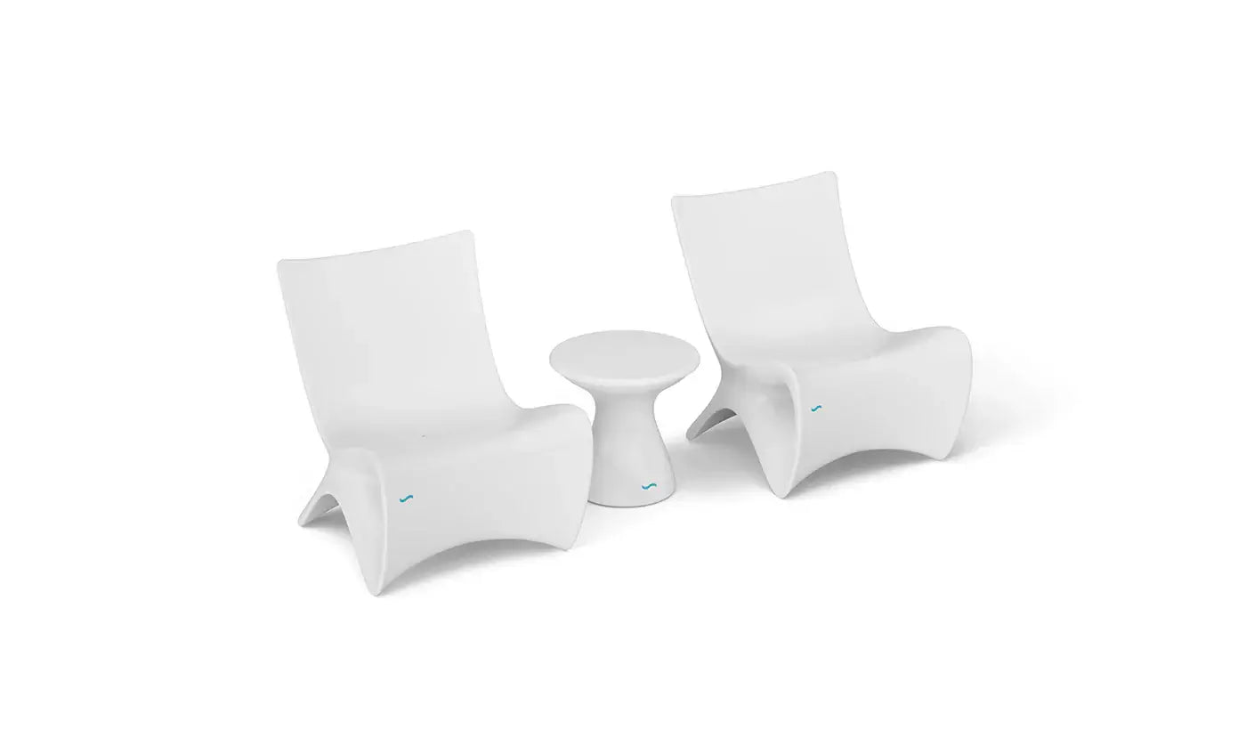 This set includes two Autograph Chairs and a matching Autograph Standard Side Table, crafted to transform your outdoor space into a sophisticated retreat.