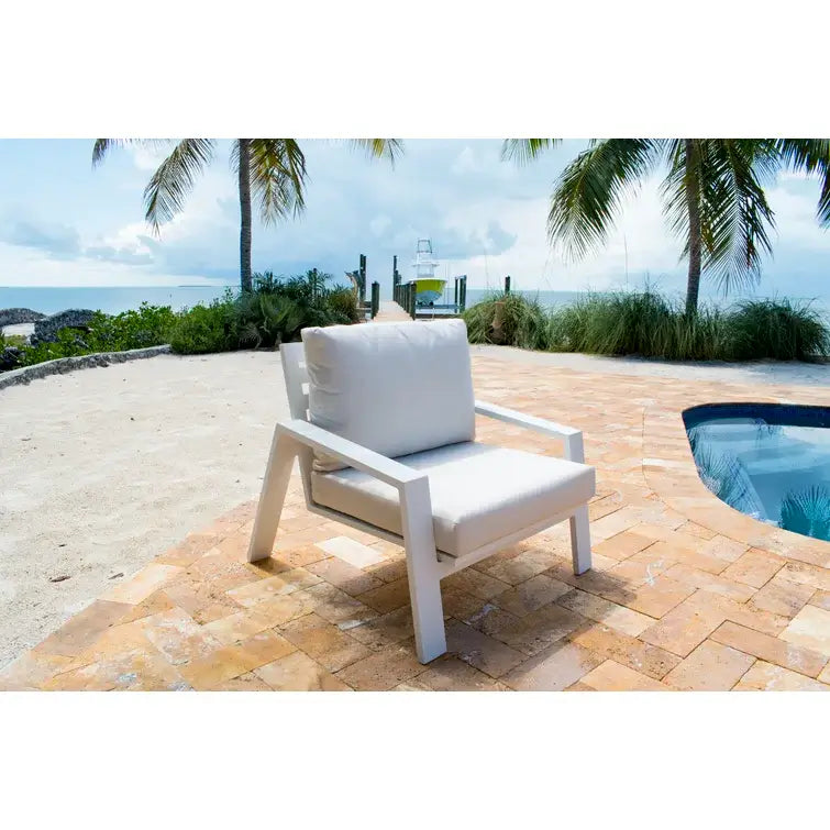 Panama Jack outdoor lounge chair made with strong powder-coated finish resistant to corroding and scratching