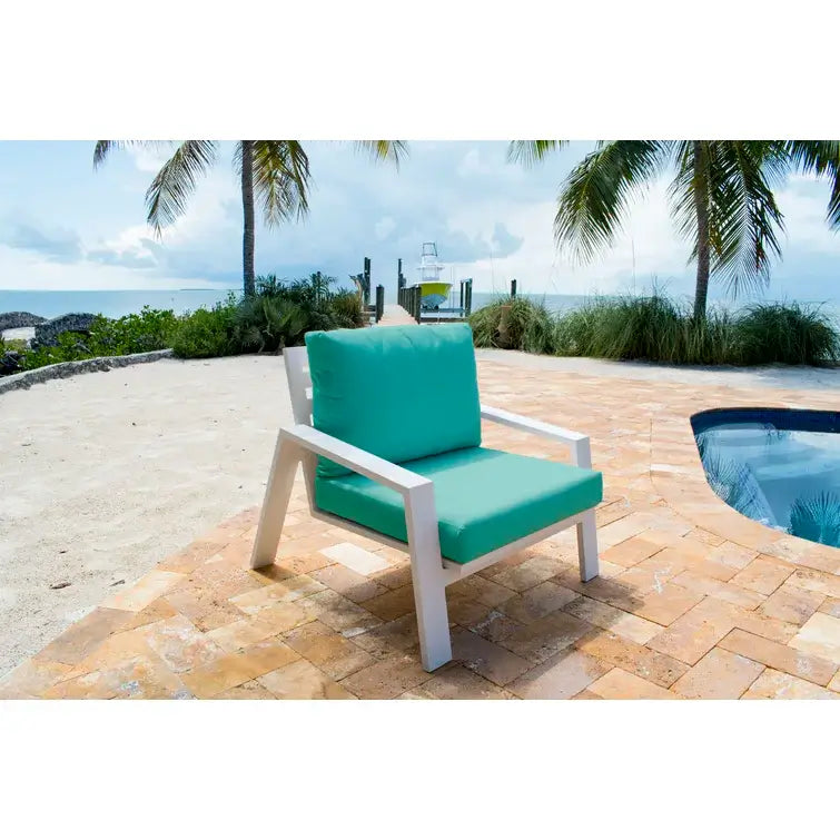 Panama Jack outdoor lounge chair made with strong powder-coated finish resistant to corroding and scratching