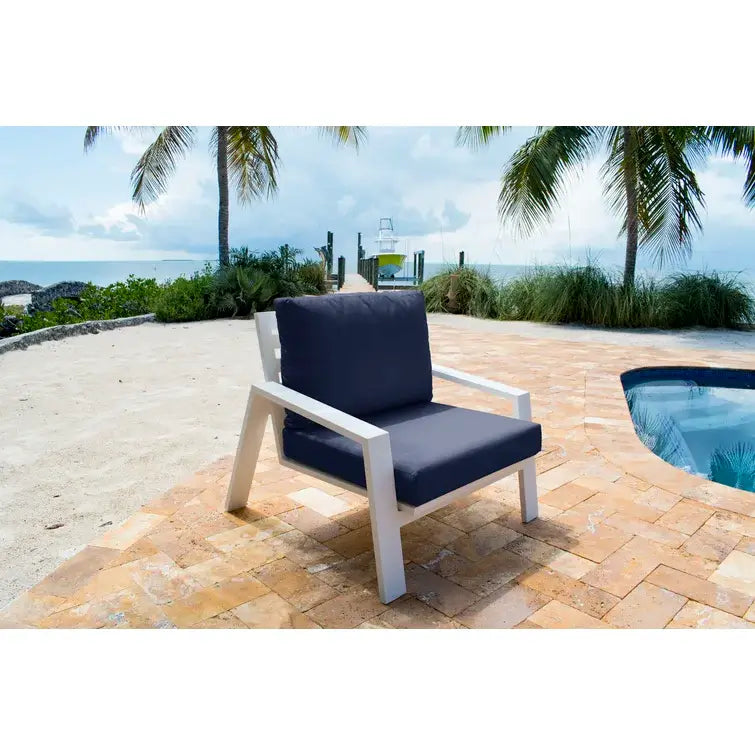 Panama Jack outdoor lounge chair made with strong powder-coated finish resistant to corroding and scratching