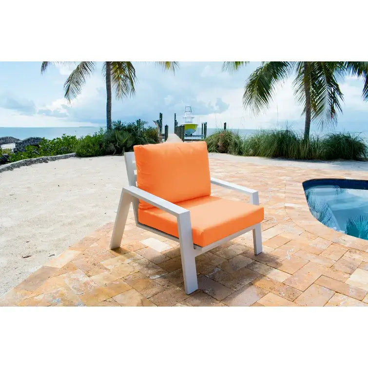 Panama Jack outdoor lounge chair made with strong powder-coated finish resistant to corroding and scratching