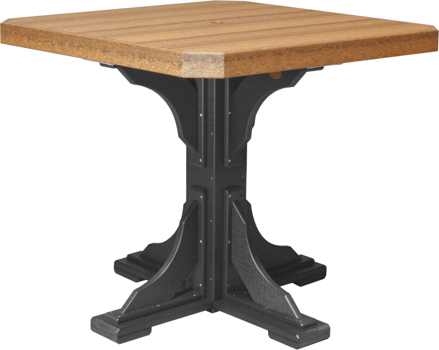 LuxCraft 41" Square Outdoor Dining Table features umbrella hole for added shade and variety of color options
