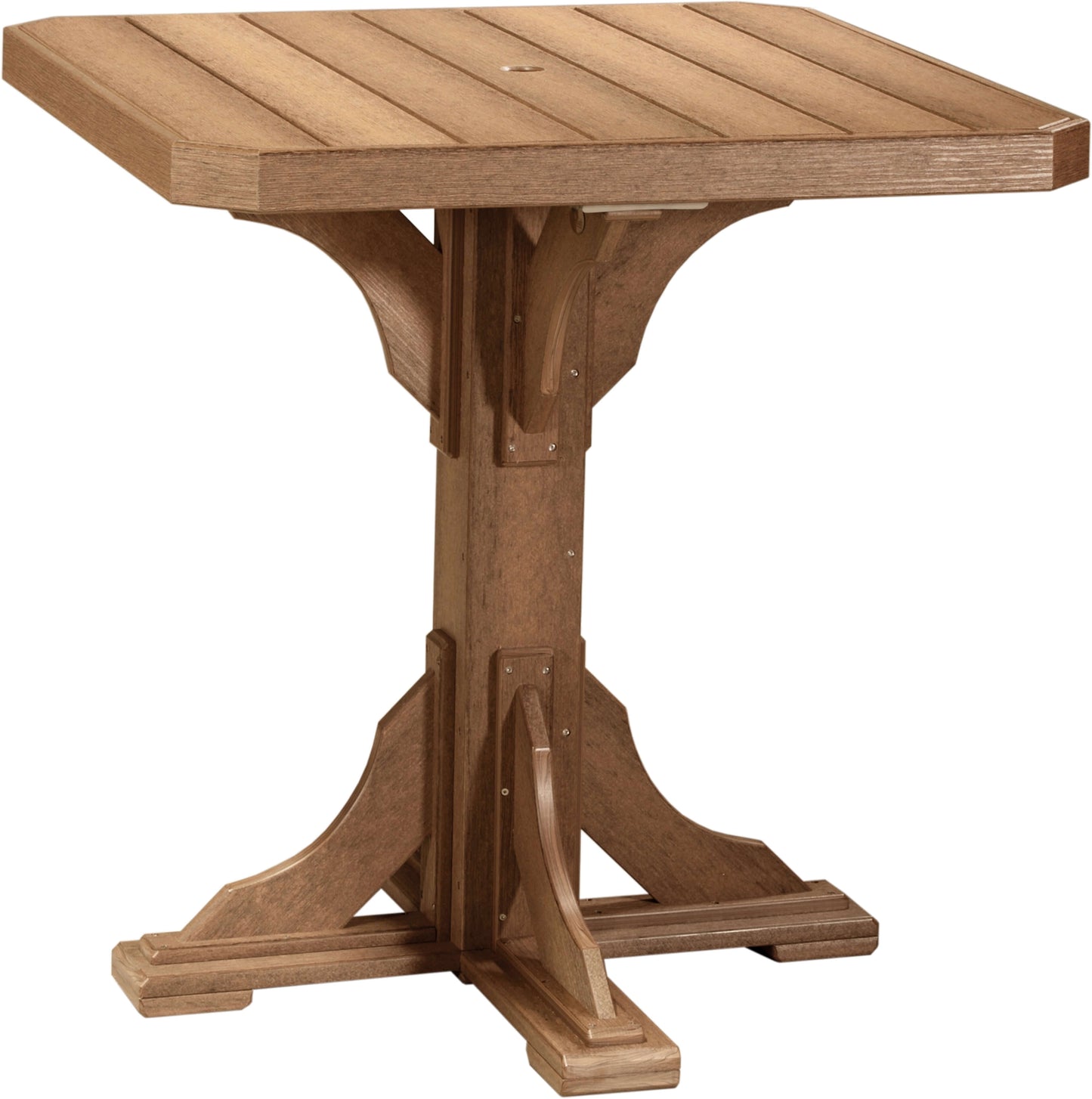 LuxCraft 41" Square Outdoor Dining Table features umbrella hole for added shade and variety of color options
