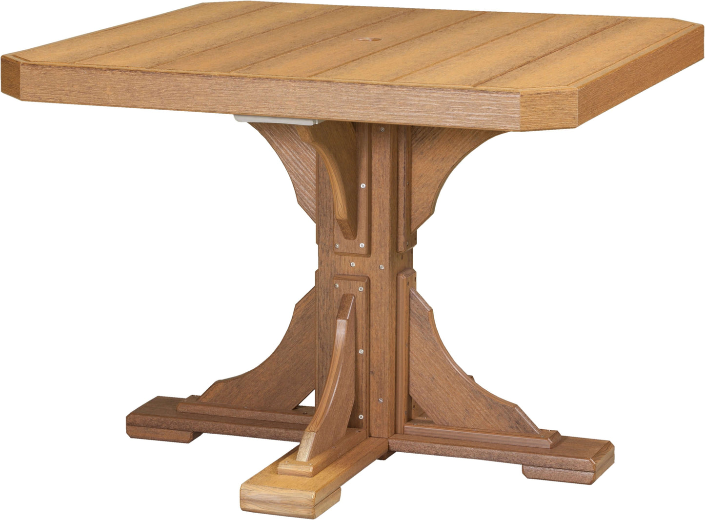 LuxCraft 41" Square Outdoor Dining Table features umbrella hole for added shade and variety of color options