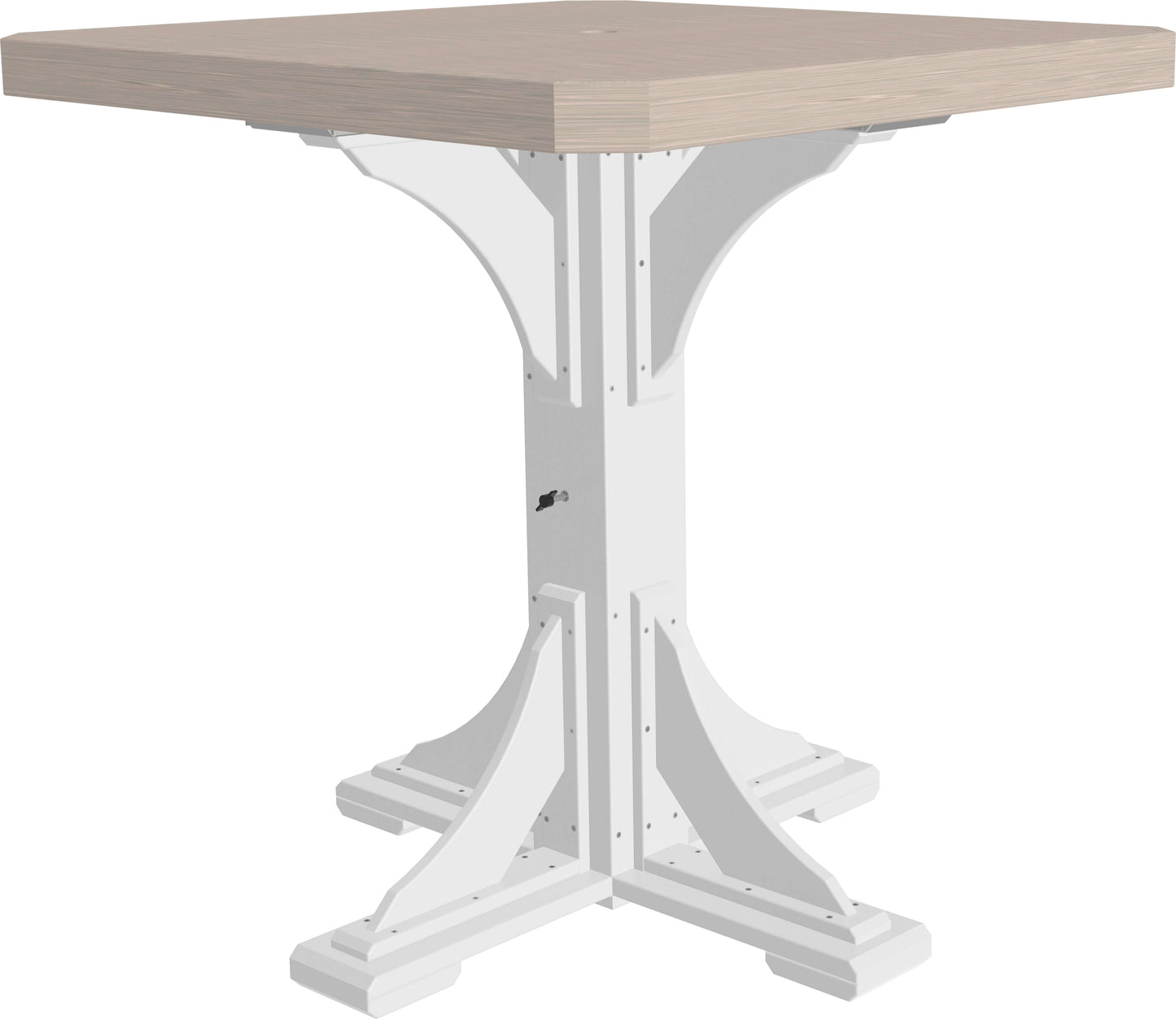 LuxCraft 41" Square Outdoor Dining Table features umbrella hole for added shade and variety of color options