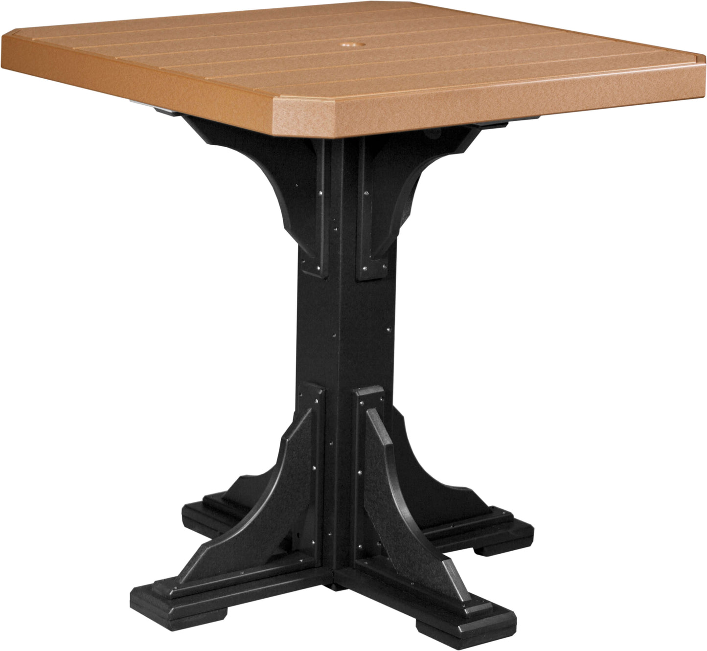 LuxCraft 41" Square Outdoor Dining Table features umbrella hole for added shade and variety of color options