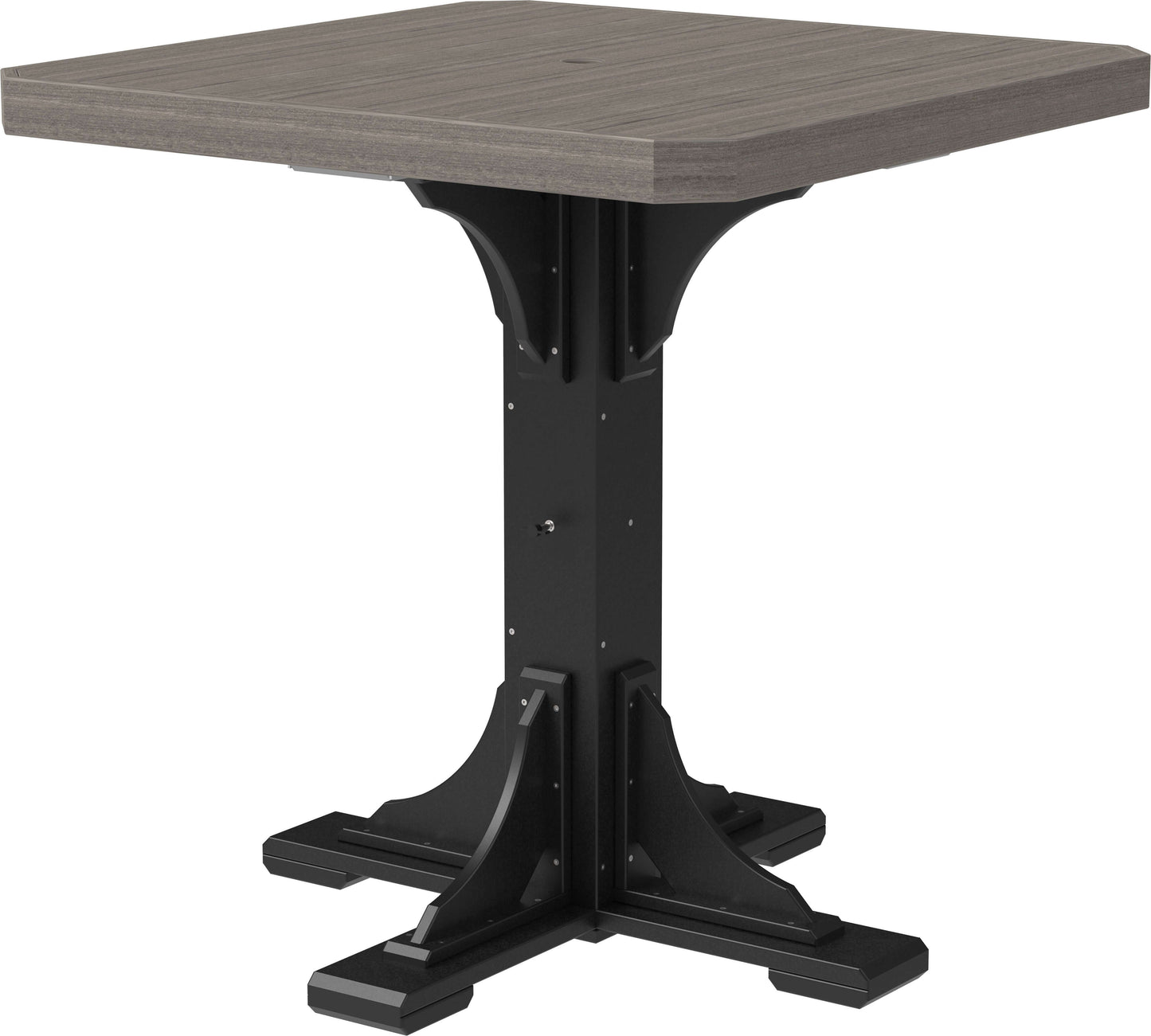 LuxCraft 41" Square Outdoor Dining Table features umbrella hole for added shade and variety of color options