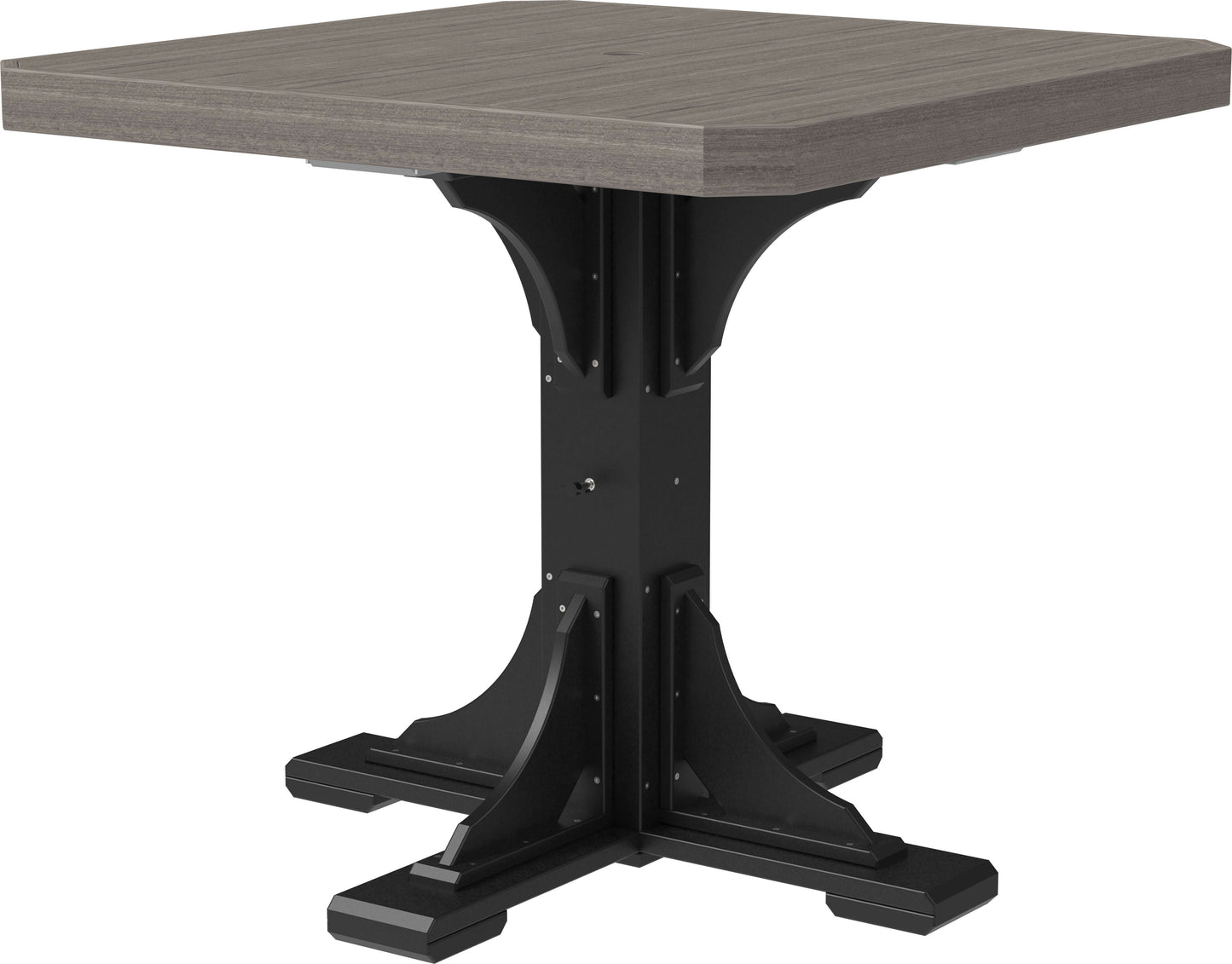 LuxCraft 41" Square Outdoor Dining Table features umbrella hole for added shade and variety of color options