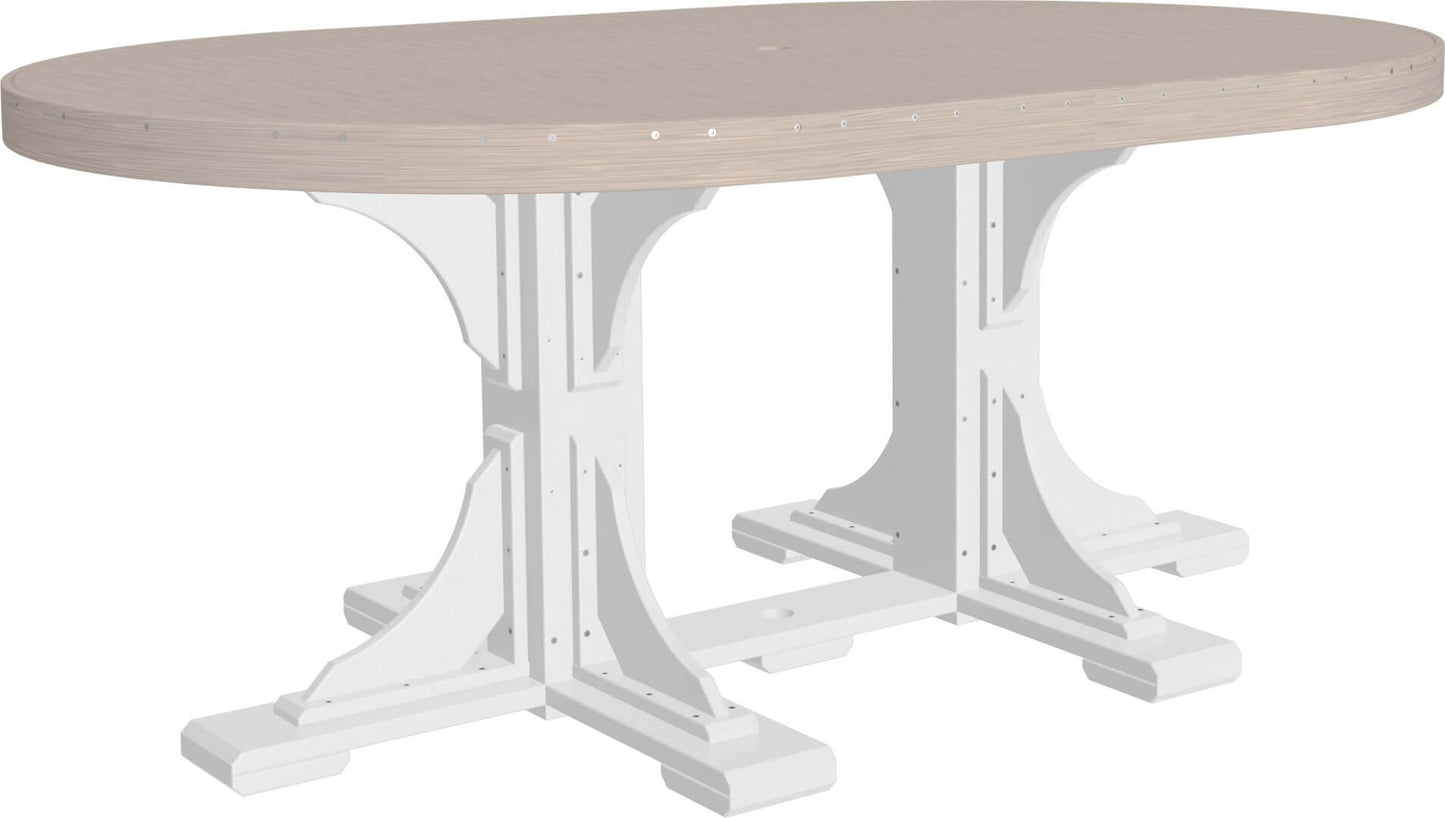 LuxCraft 6' Oval Outdoor Dining Table features umbrella hole for added shade and variety of color options