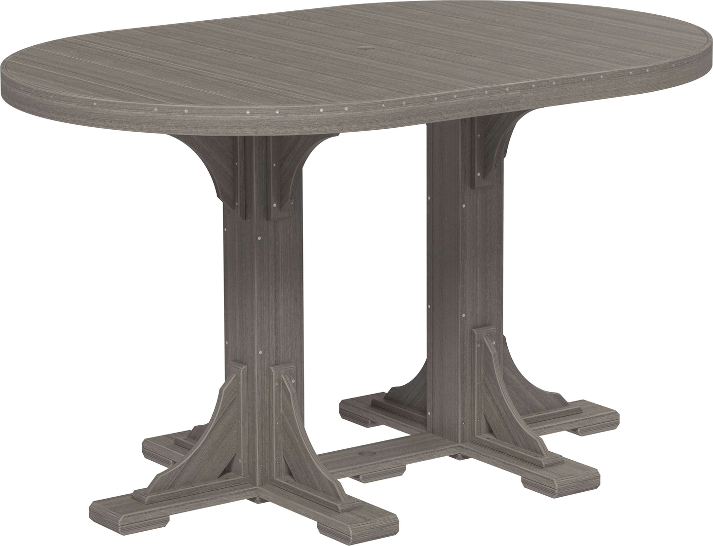 LuxCraft 6' Oval Outdoor Dining Table features umbrella hole for added shade and variety of color options