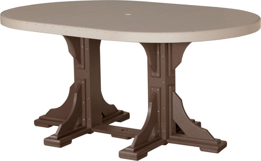 LuxCraft 6' Oval Outdoor Dining Table features umbrella hole for added shade and variety of color options