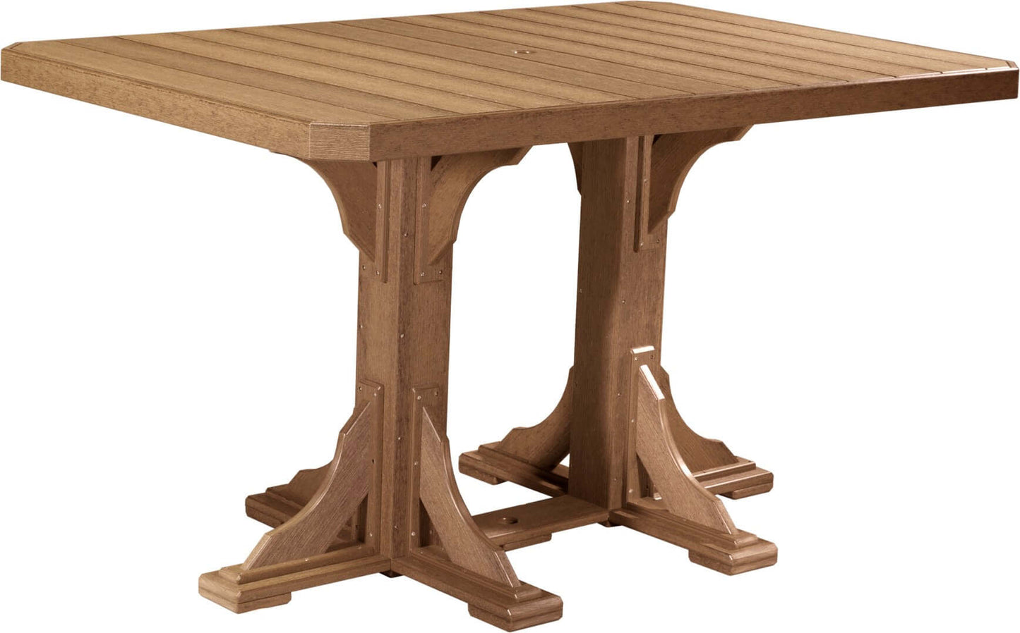 LuxCraft 6-foot rectangular Outdoor Dining Table features umbrella hole for added shade and variety of color options