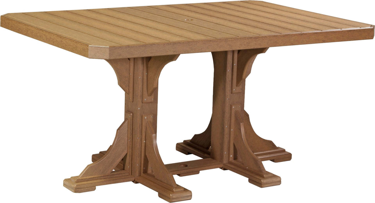 LuxCraft 6-foot rectangular Outdoor Dining Table features umbrella hole for added shade and variety of color options