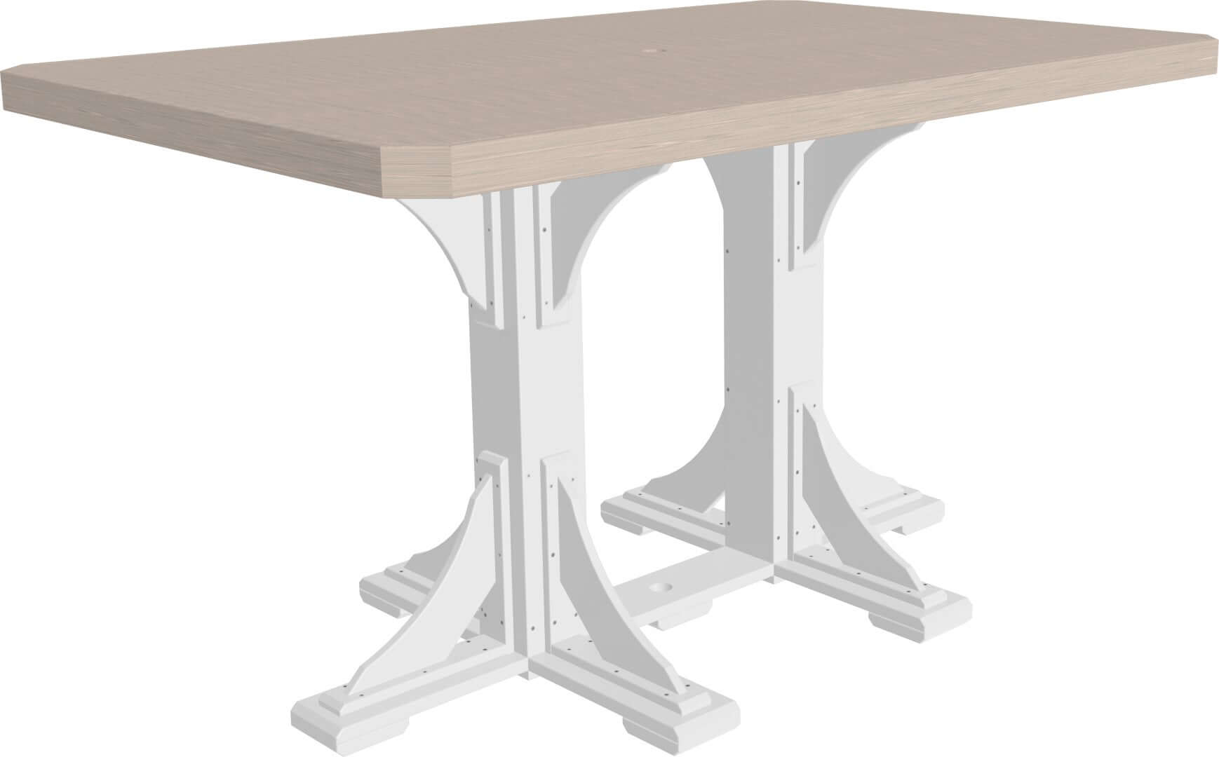 LuxCraft 6-foot rectangular Outdoor Dining Table features umbrella hole for added shade and variety of color options