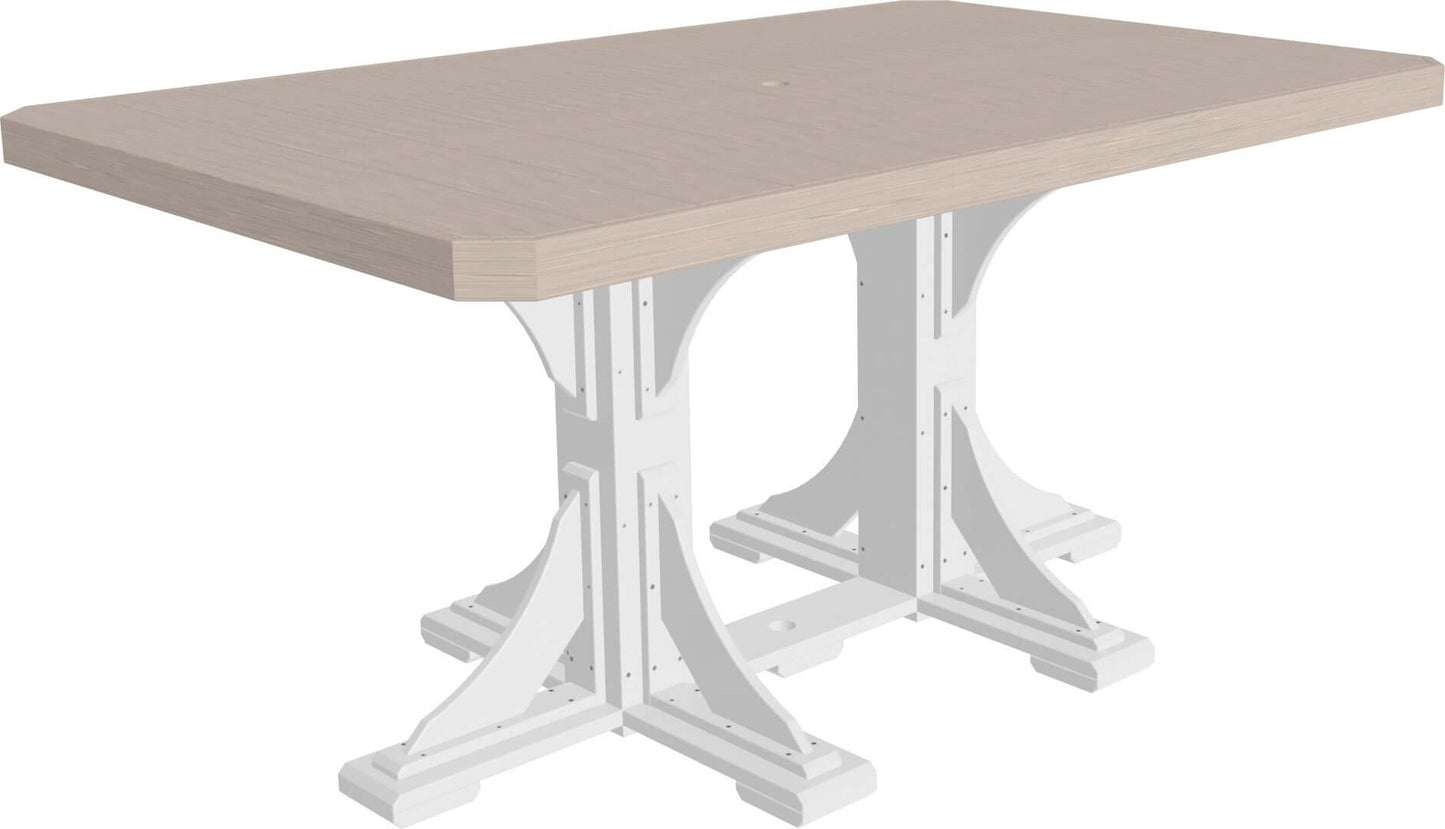 LuxCraft 6-foot rectangular Outdoor Dining Table features umbrella hole for added shade and variety of color options