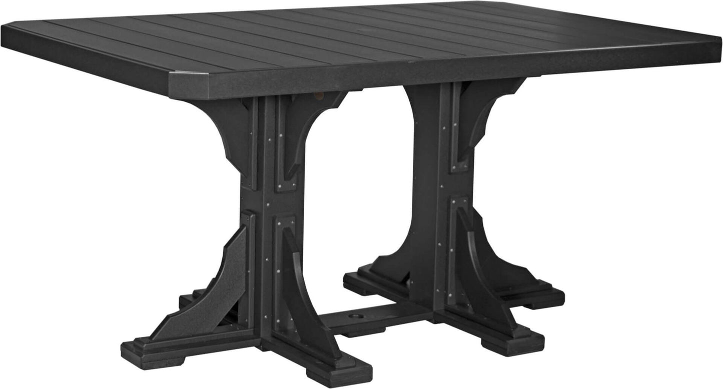 LuxCraft 6-foot rectangular Outdoor Dining Table features umbrella hole for added shade and variety of color options