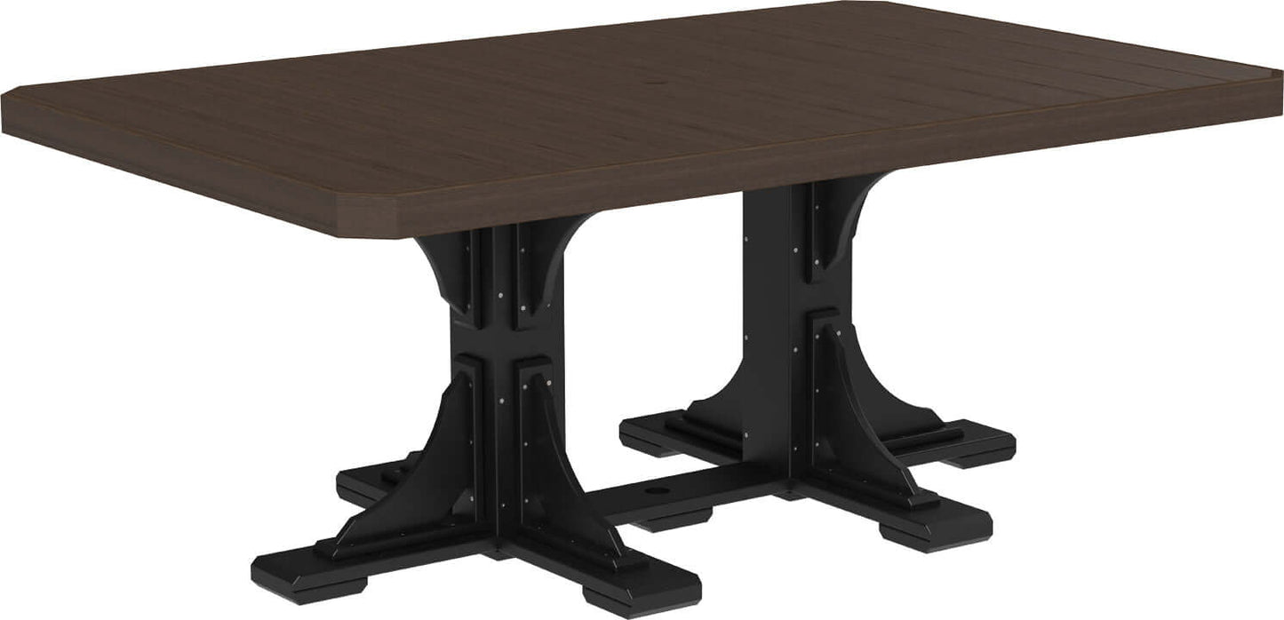 LuxCraft 6-foot rectangular Outdoor Dining Table features umbrella hole for added shade and variety of color options