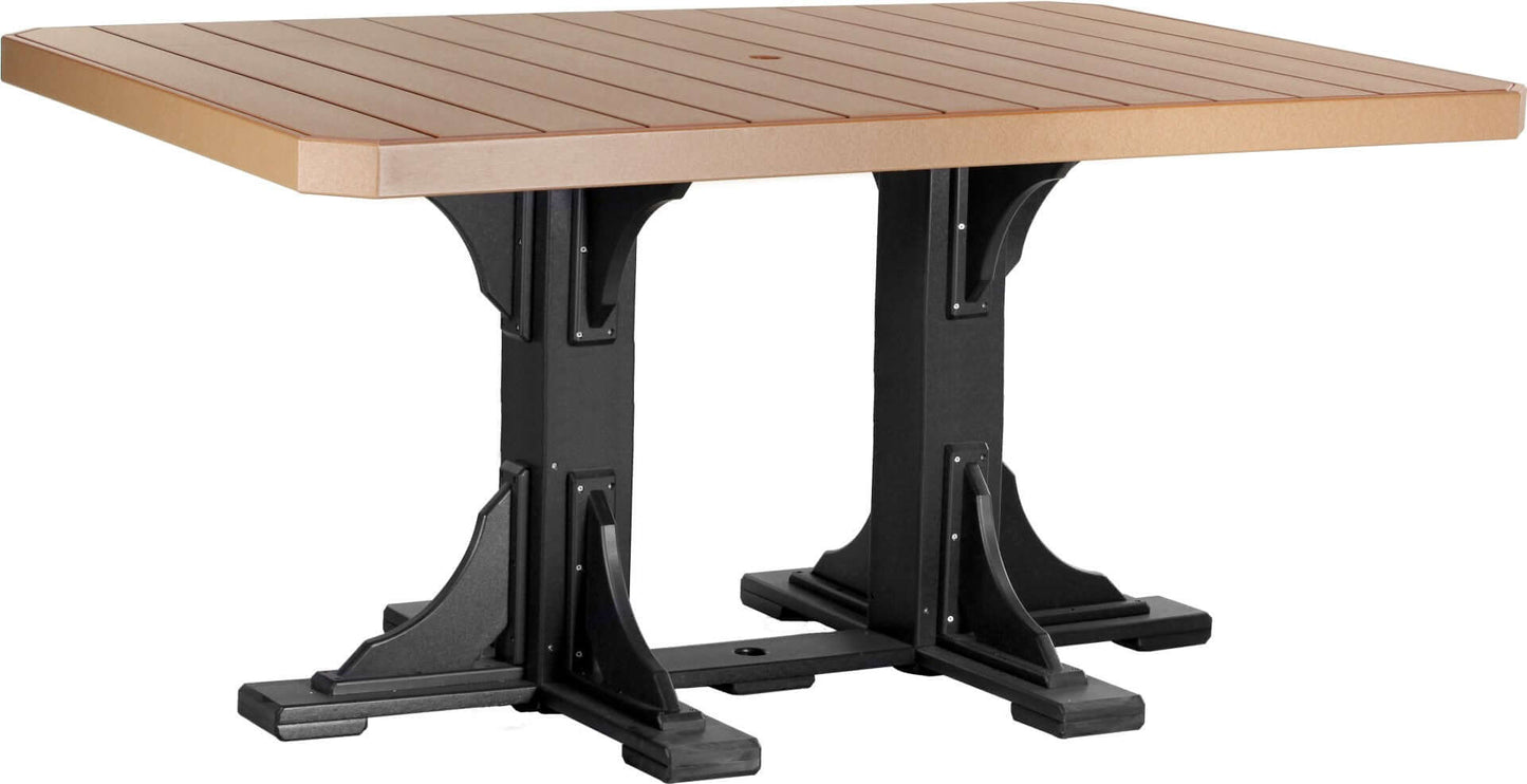 LuxCraft 6-foot rectangular Outdoor Dining Table features umbrella hole for added shade and variety of color options