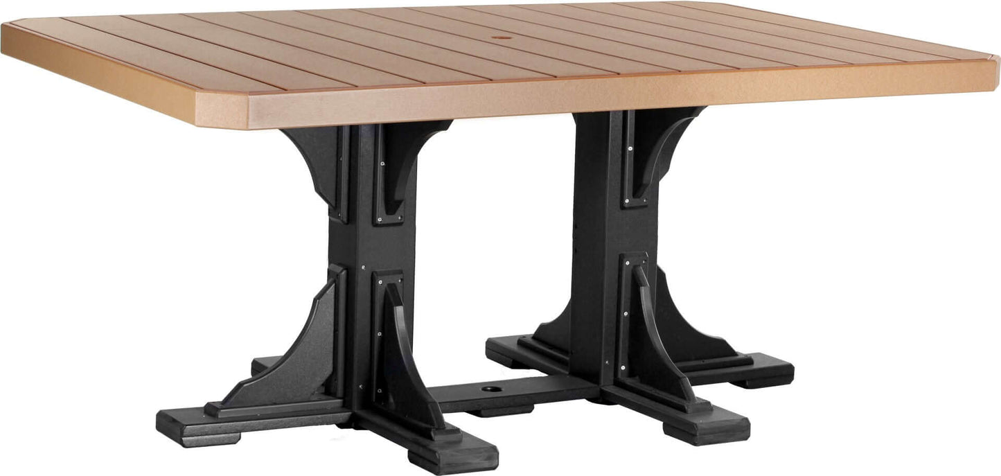 LuxCraft 6-foot rectangular Outdoor Dining Table features umbrella hole for added shade and variety of color options