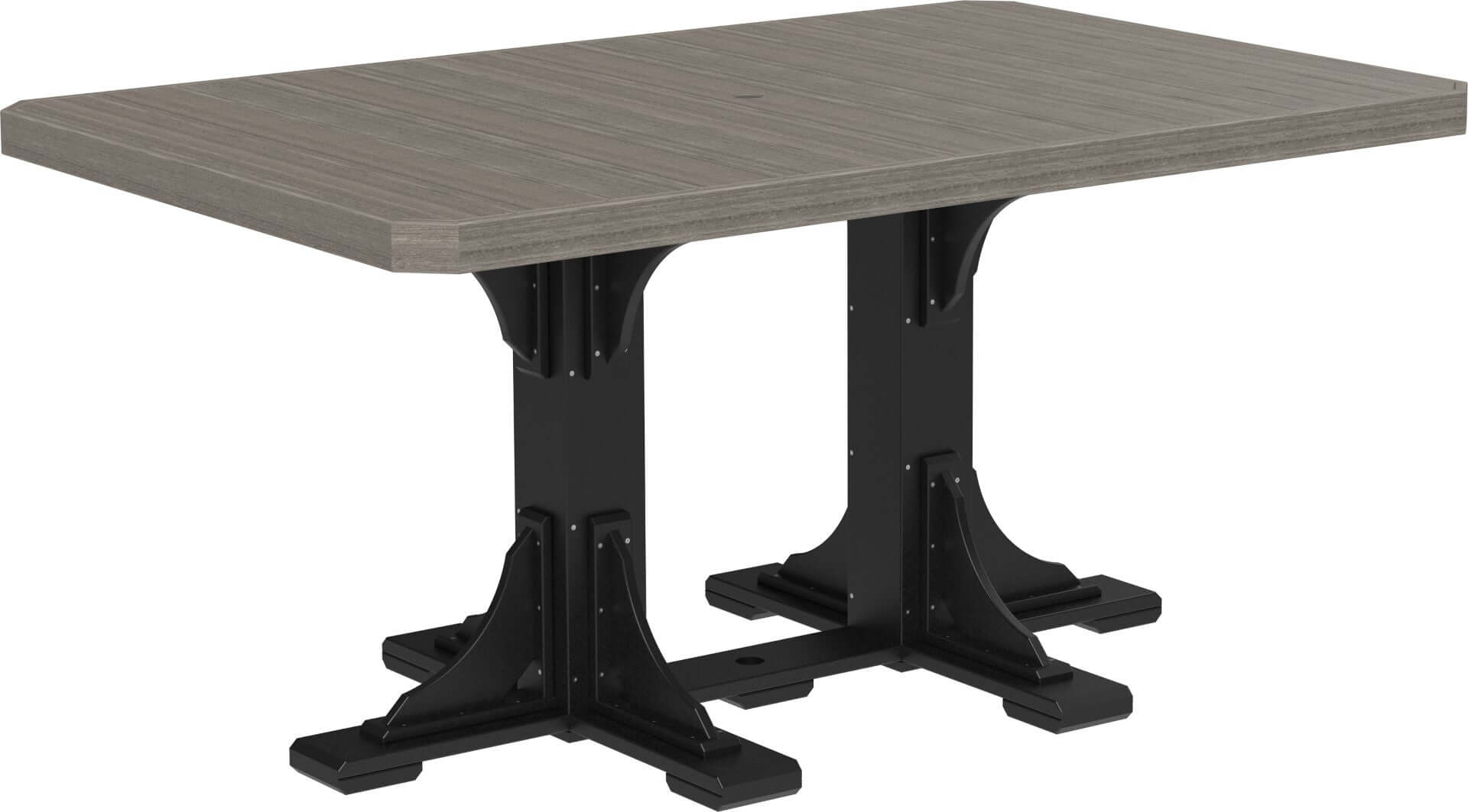 LuxCraft 6-foot rectangular Outdoor Dining Table features umbrella hole for added shade and variety of color options