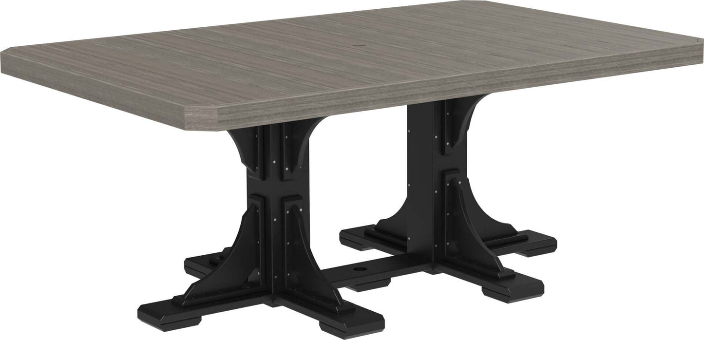 LuxCraft 6-foot rectangular Outdoor Dining Table features umbrella hole for added shade and variety of color options