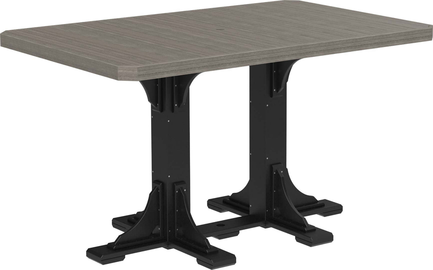 LuxCraft 6-foot rectangular Outdoor Dining Table features umbrella hole for added shade and variety of color options