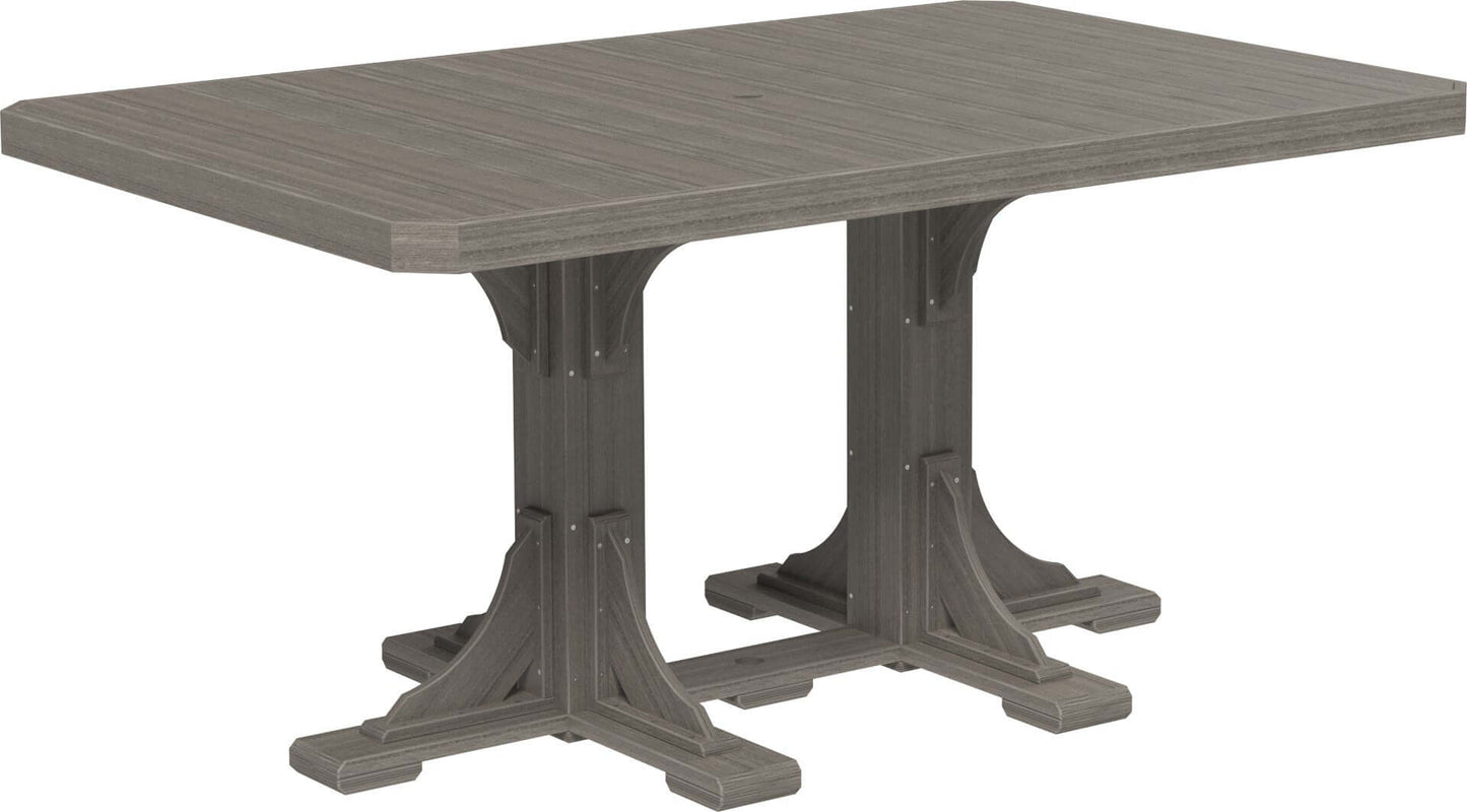 LuxCraft 6-foot rectangular Outdoor Dining Table features umbrella hole for added shade and variety of color options