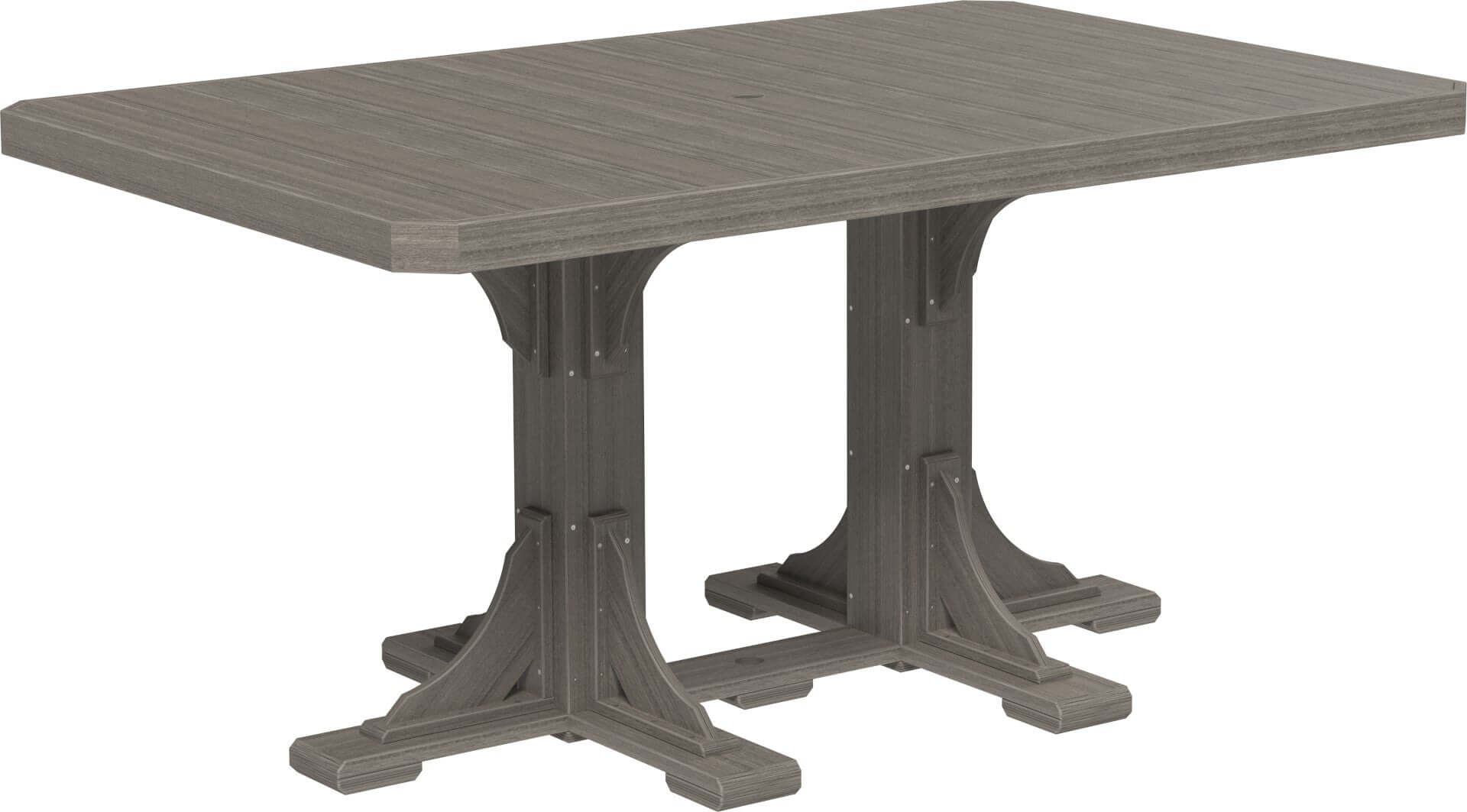 LuxCraft 6-foot rectangular Outdoor Dining Table features umbrella hole for added shade and variety of color options